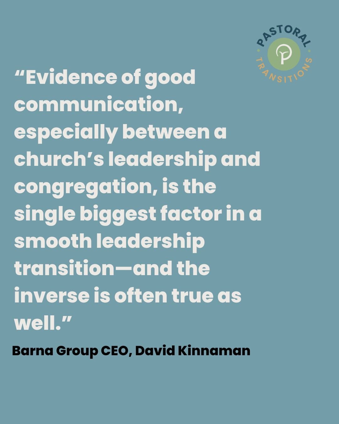 Taken directly from Barna's latest study: The State of Pastors:

In Barna&rsquo;s Leadership Transitions report (produced in partnership with Brotherhood Mutual), we found that a successful pastoral transition depends on multiple factors like transpa