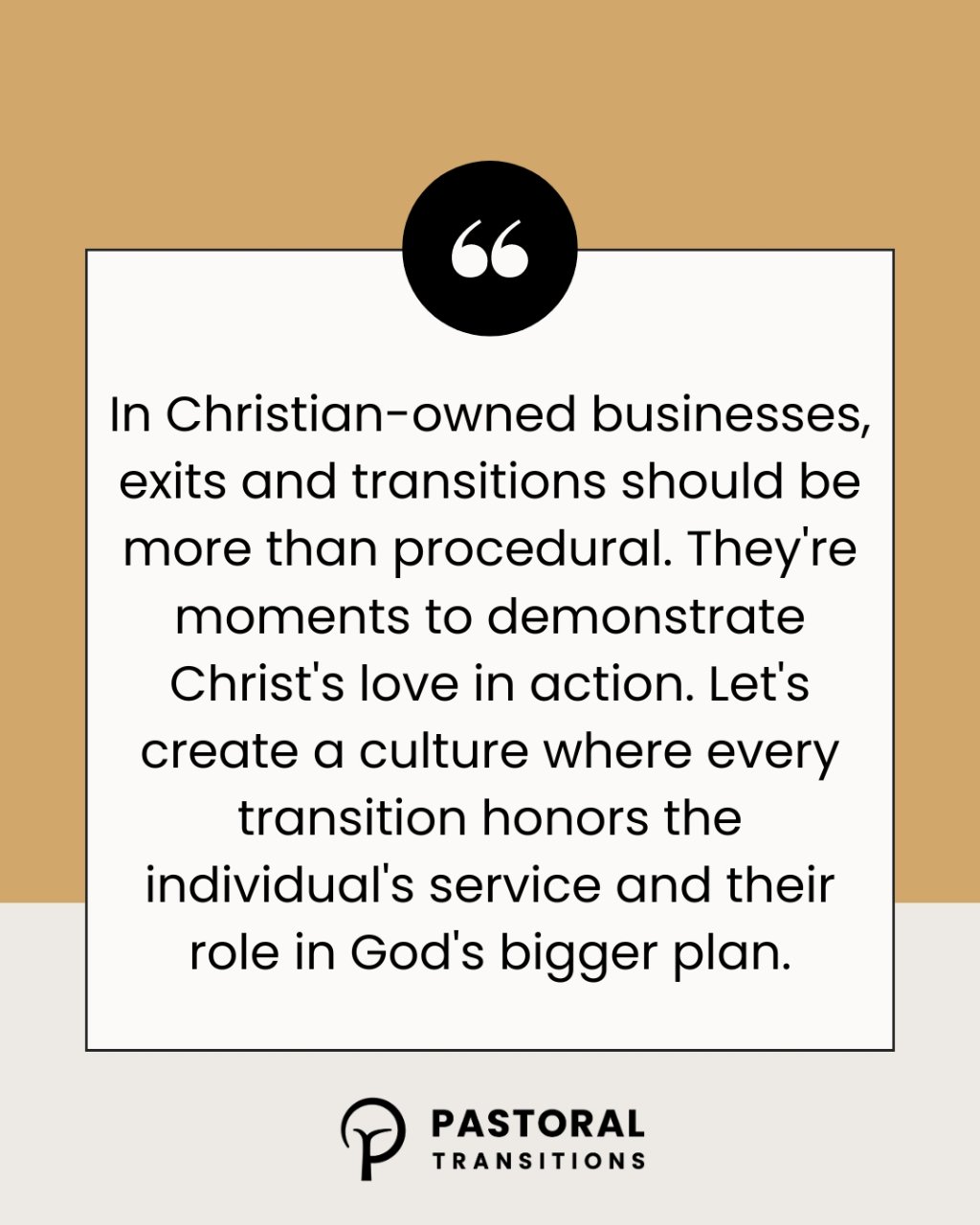 Let's redefine exits in Christian business. 

Your employees are watching you.

#pastoraltransitions #businessasmission #missionfield #witness