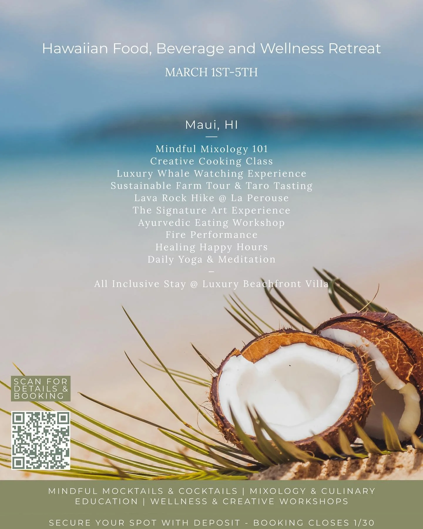 We are just 5 days away from sign ups closing for the Food, Beverage and Wellness Retreat and we have a few spots left! 

If you&rsquo;re looking for a luxury, all-inclusive island experience that will have your taste buds bursting with the most vibr