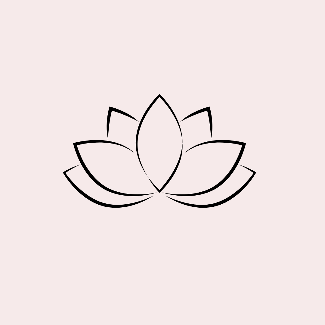 Lotus flower outline on pale pink background