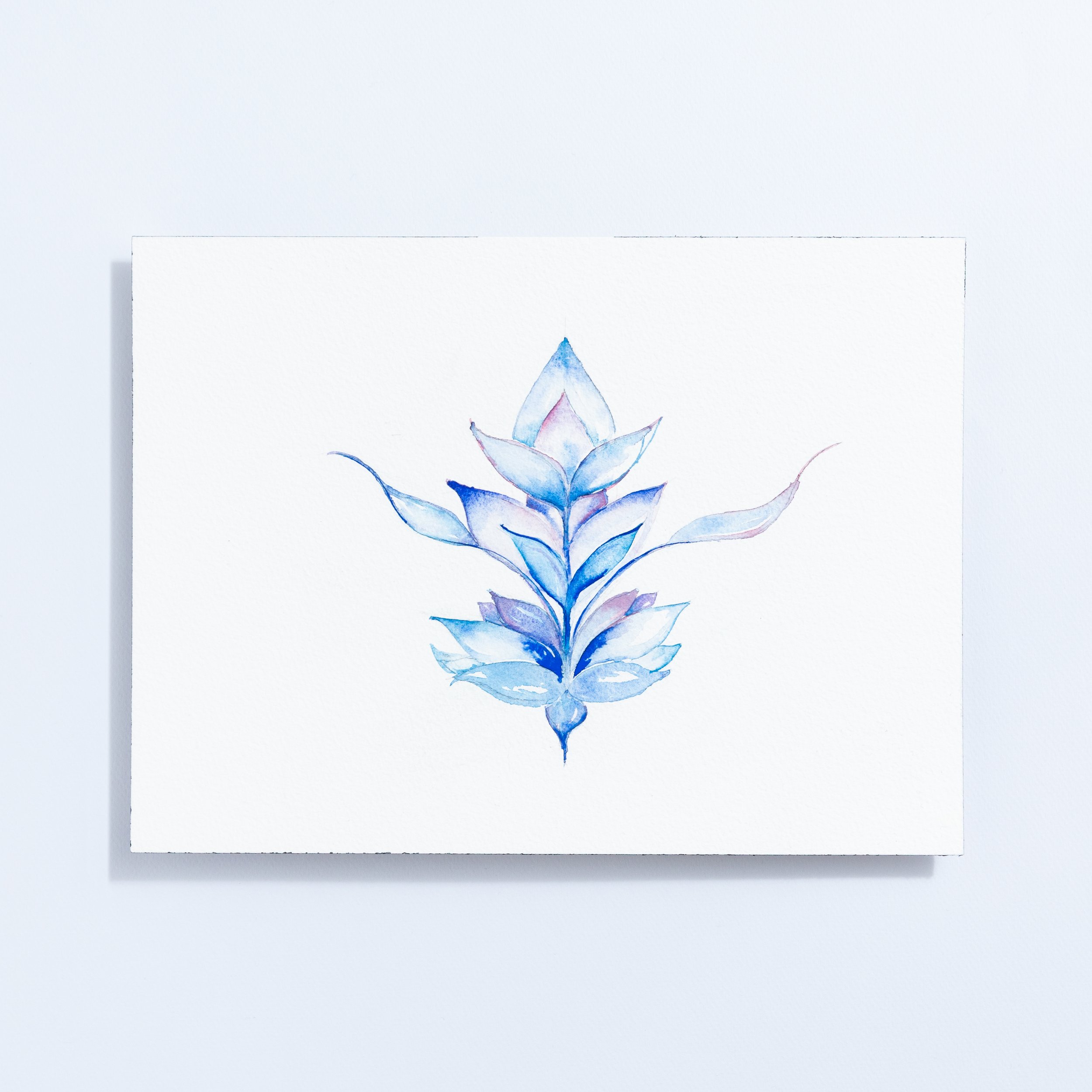 Blue Blossoming Lotus 9"x12"