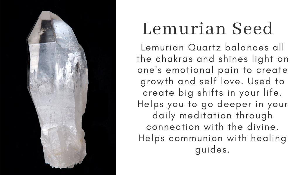 lemurian seed quartz balances chakras growth self love big shifts meditation divine connection spirit guides