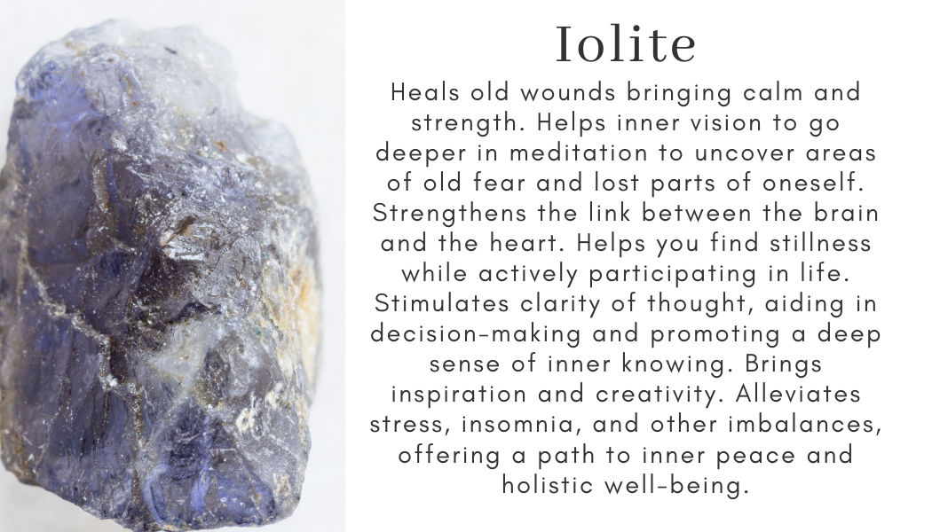 iolite purple crystal Find Your Center