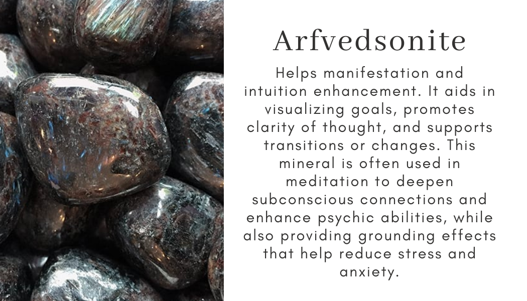 arfvedsonite manifestation intuition clarity visualizing goals change meditation psychic abilities grounding stress relief anxiety