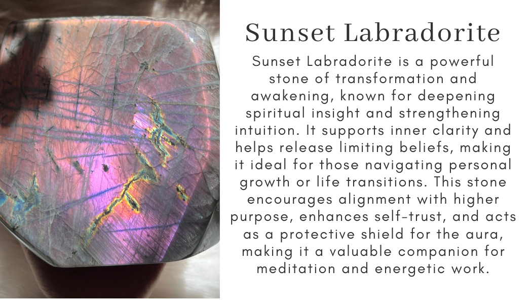 sunset labradorite purple blue pink Find Your Center Seattle