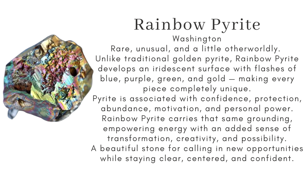 rainbow pyrite find your center seattle blue purple green gold