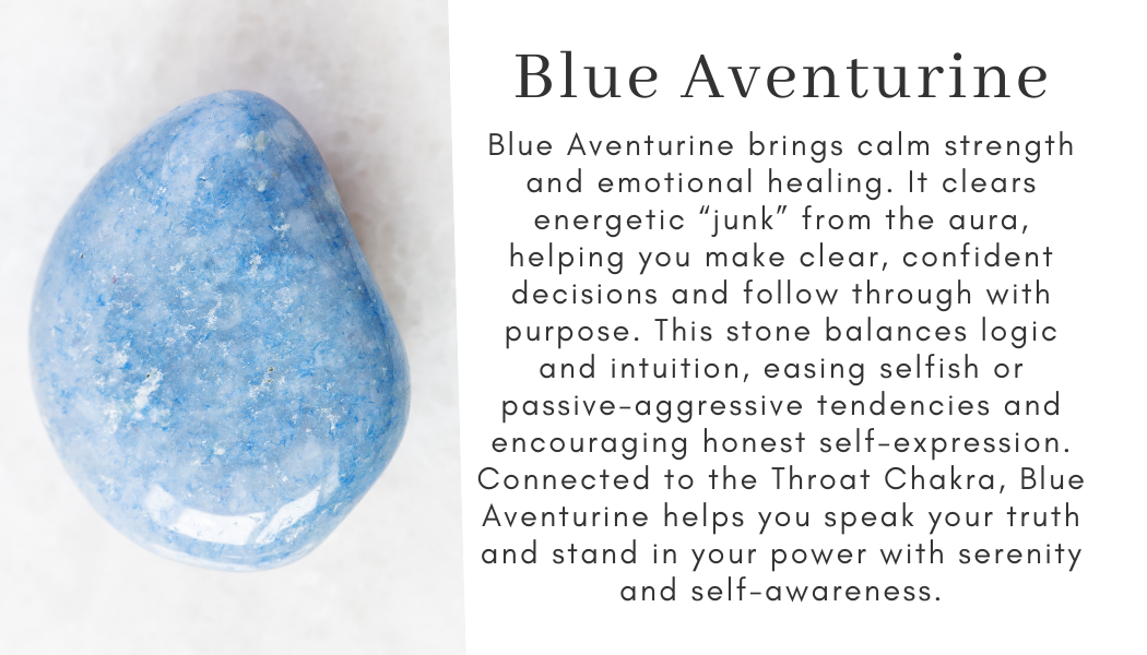 calm strength emotional healing clears aura clear confident decisions purpose balance logic with intuition selfishness passive aggression self-expression throat chakra speak your truth serenity self-awareness