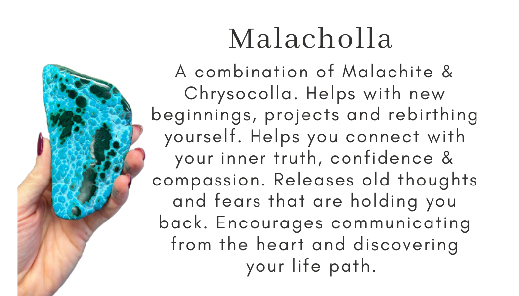 malacholla malachite chrysocolla new beginnings projects rebirthing yourself inner truth confidence compassion fears communicating from the heart life path