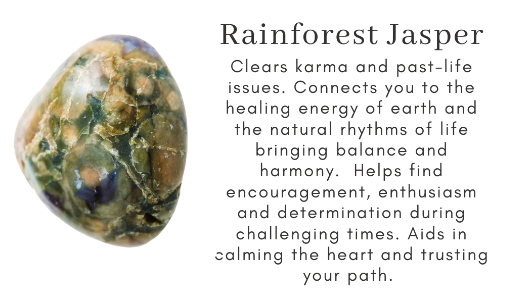 rainforest jasper green tan crystal Find Your Center Seattle