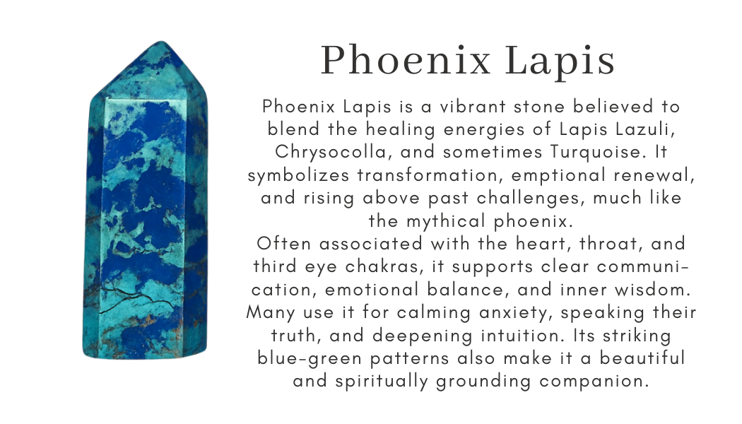 phoenix lapis chrysocolla lapis lazuli blue green Find Your Center Seattle