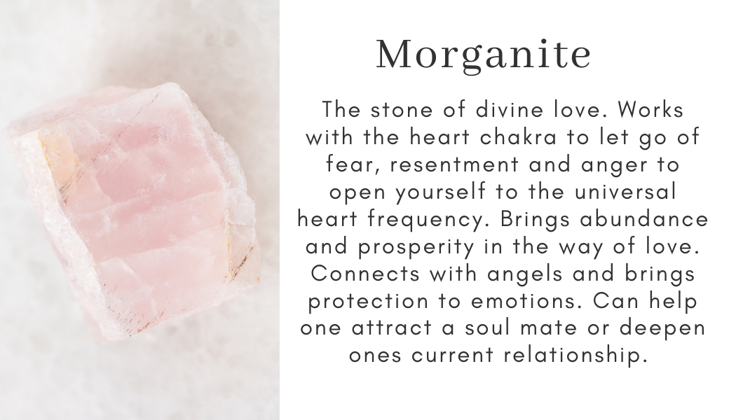 Morganite divine love heart chakra fear resentment anger abundance prosperity angels soul mate deepen relationship