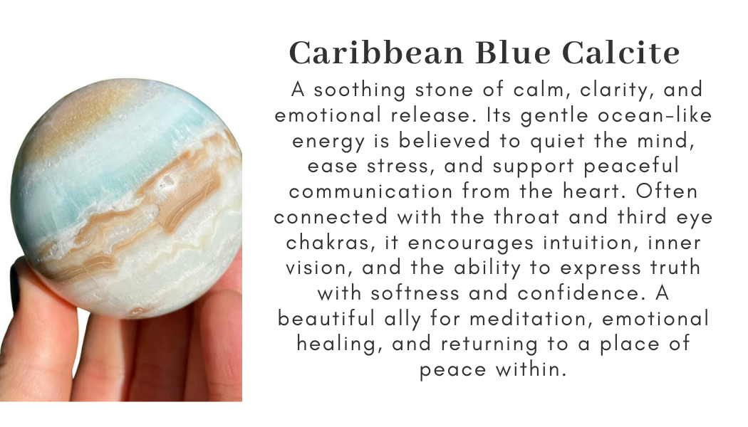 blue brown caribbean calcite Find Your Center Seattle
