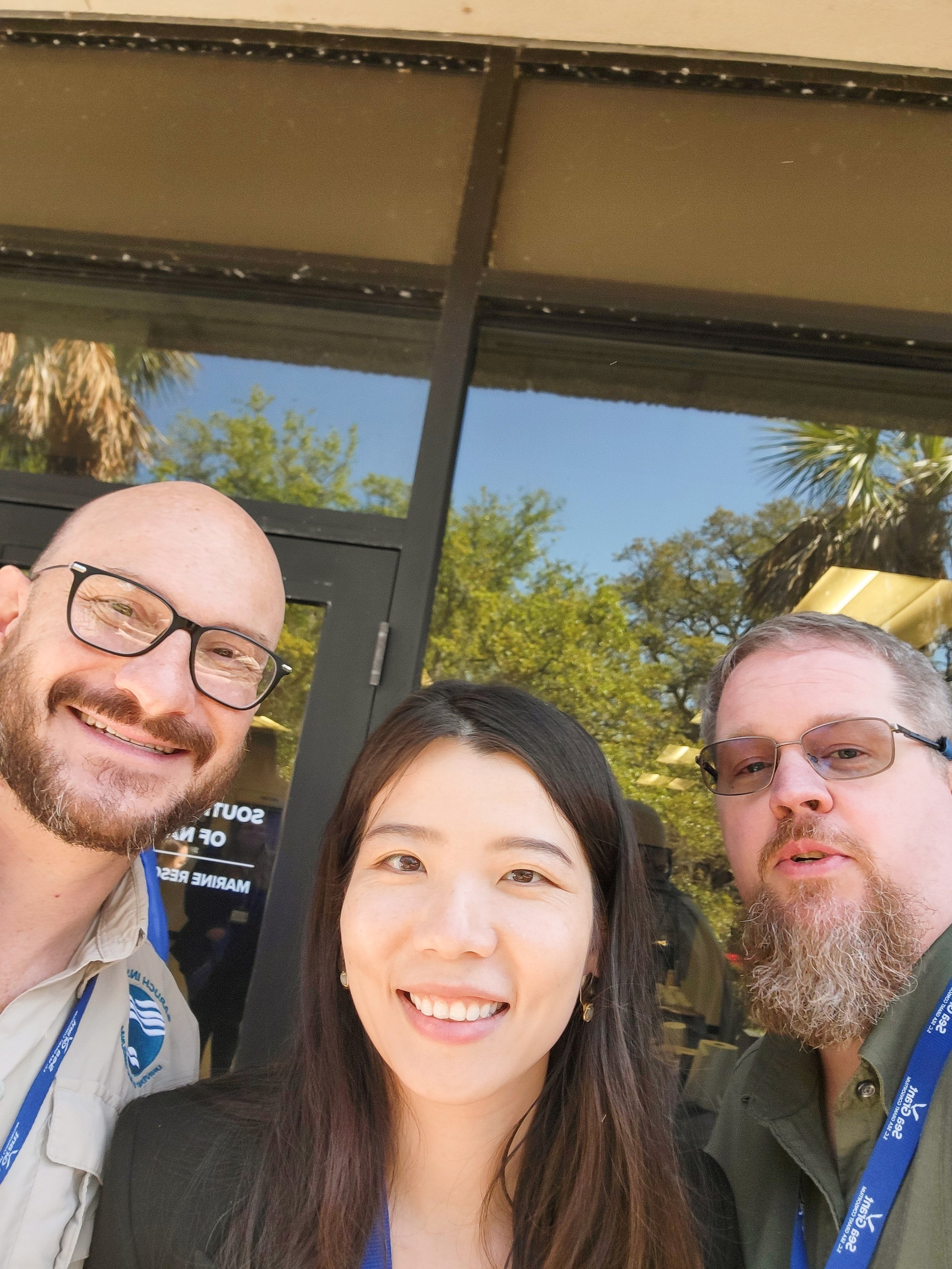  From left to right: William Strosnider from The University of South Carolina, Yidian Liu from PolyGone Systems, Joshua Brown from NOAA Sea Grant 