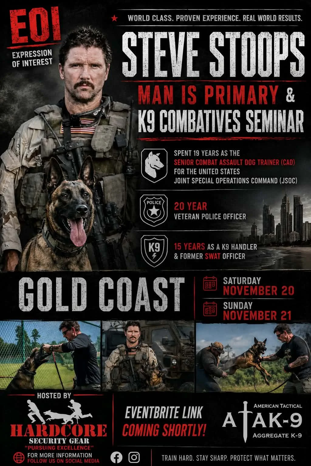 Steve Stoops- Man Is Primary & K9 Combatives Workshop - WORKING SPOT - Gold Coast, QLD