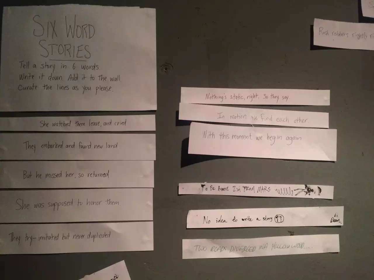 6 word stories at Loft345