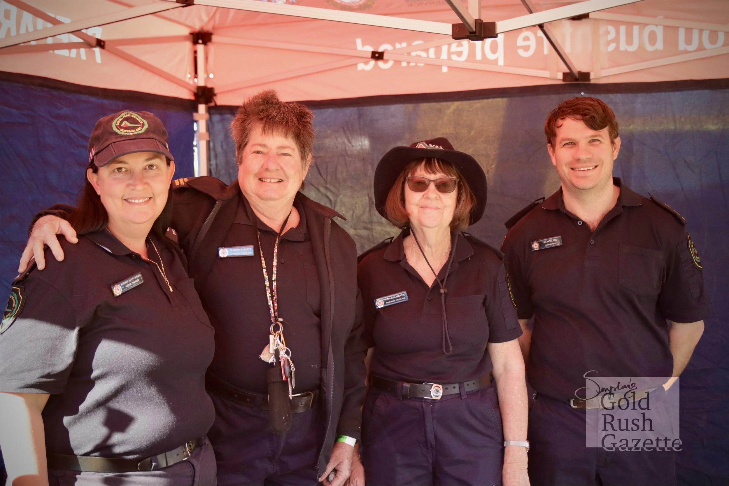 Anita Dwyer, Sharon Elliott, Carleen Martin, and Zac Holland from the Queensland Fire and Emergency Services at the 2024 Northern Beef Producers Expo
