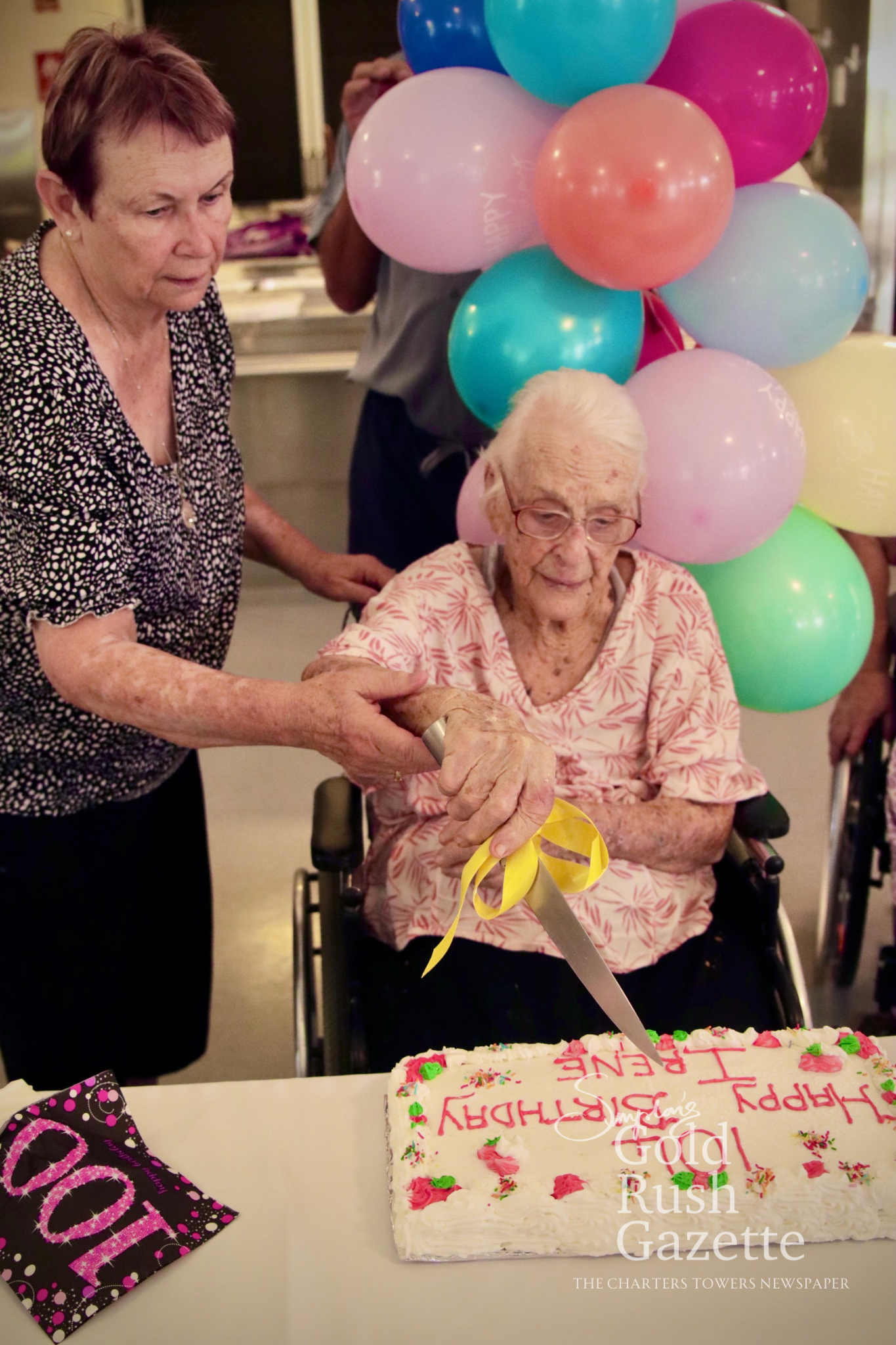 Irene Thomson and her family celebrating her 104th birthday event at Eventide (2026)