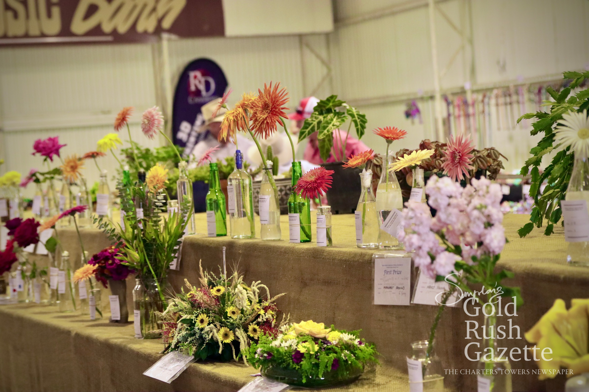 Floral submissions at the 2025 Charters Towers Show at the Charters Towers Showgrounds