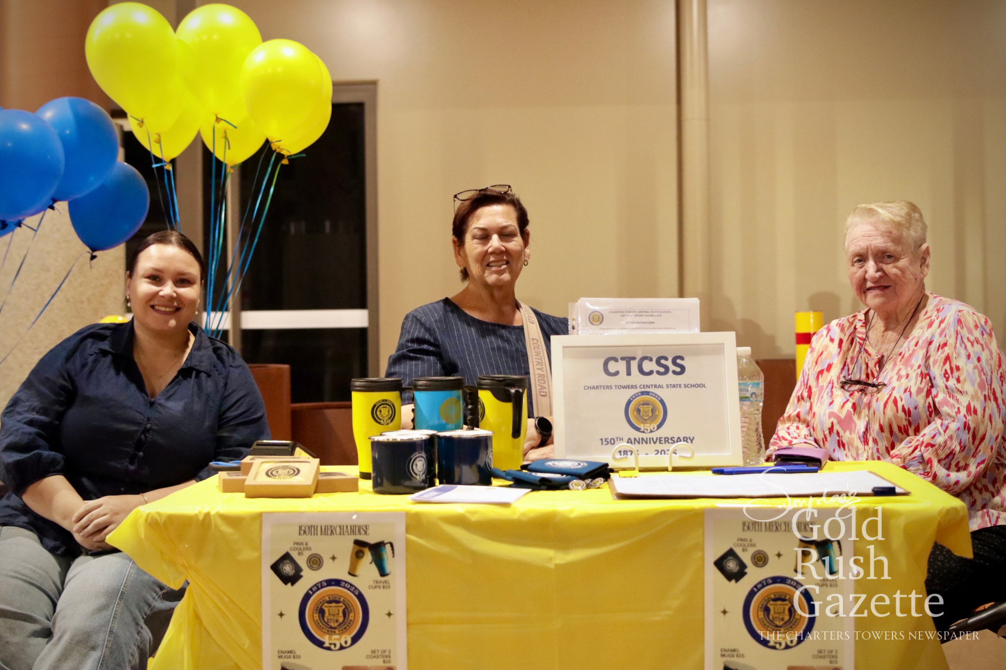 Charters Towers Central State School's Morgan Staub, Fay Staub, & Judy Friemann at the Poppet Head Plaza Rotary NAIDOC Markets at Goldtower Central (2025)
