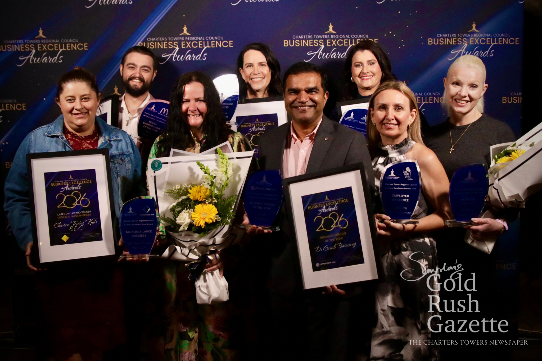 Winners from the 2026 Charters Towers Business Excellence Awards held at Leahton Park