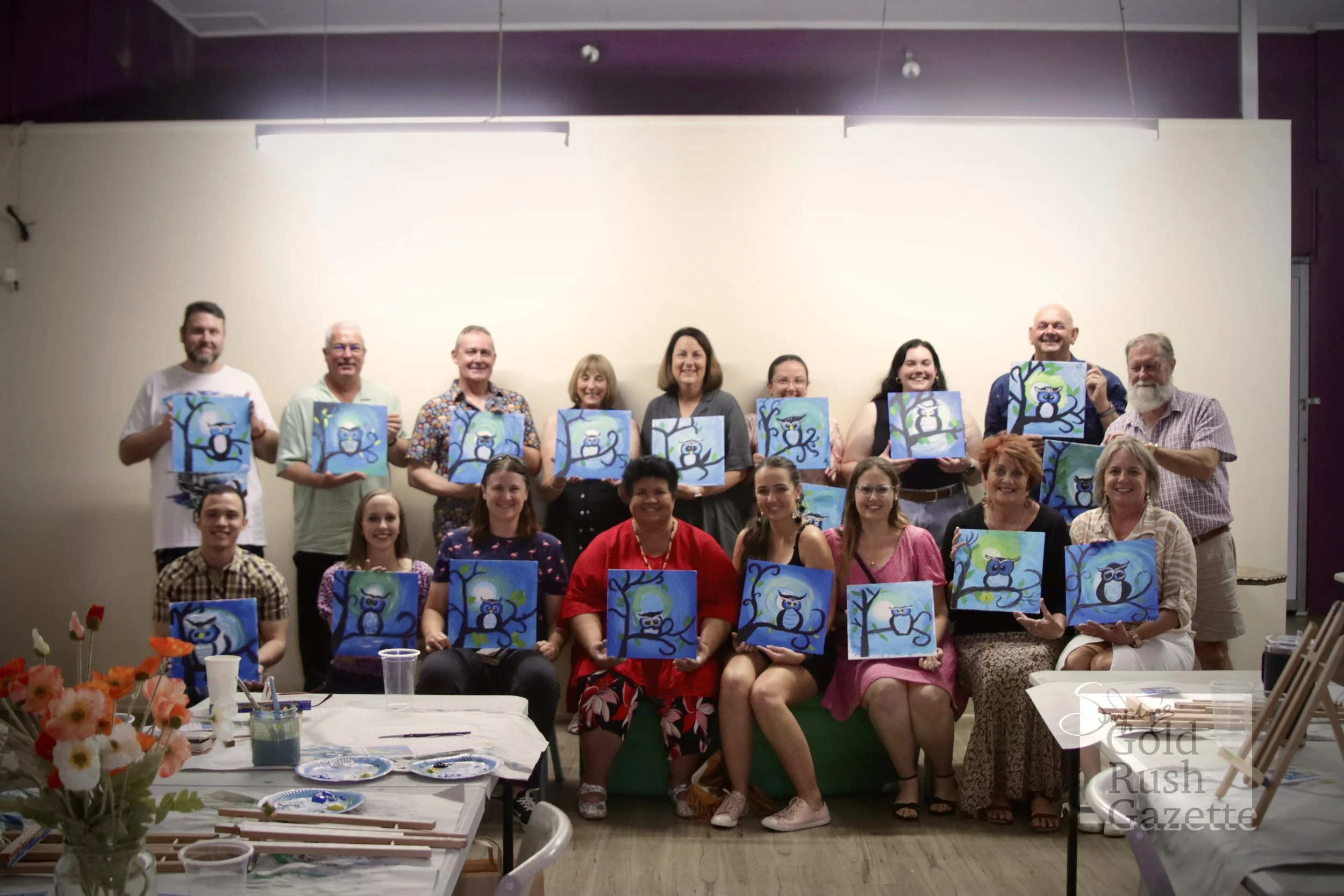 Paint and Sip in the Towers organised by Stephanie Peter and hosted at the Mike Carney Creative Industries Centre (2023)