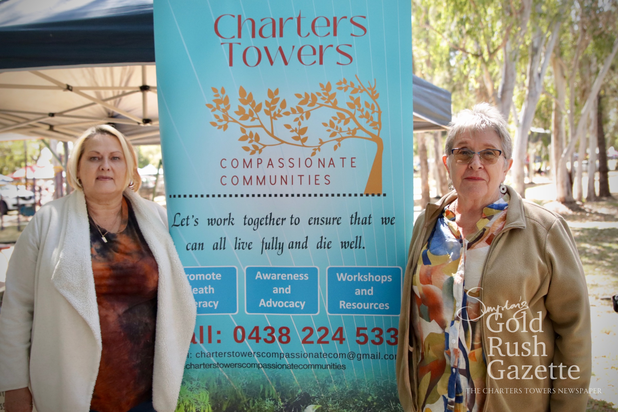 Wendy Emerson and Barbara Dennis of Charters Towers Compassionate Communities at the Prospect Community Services Community Day at Centenary Park (2025)