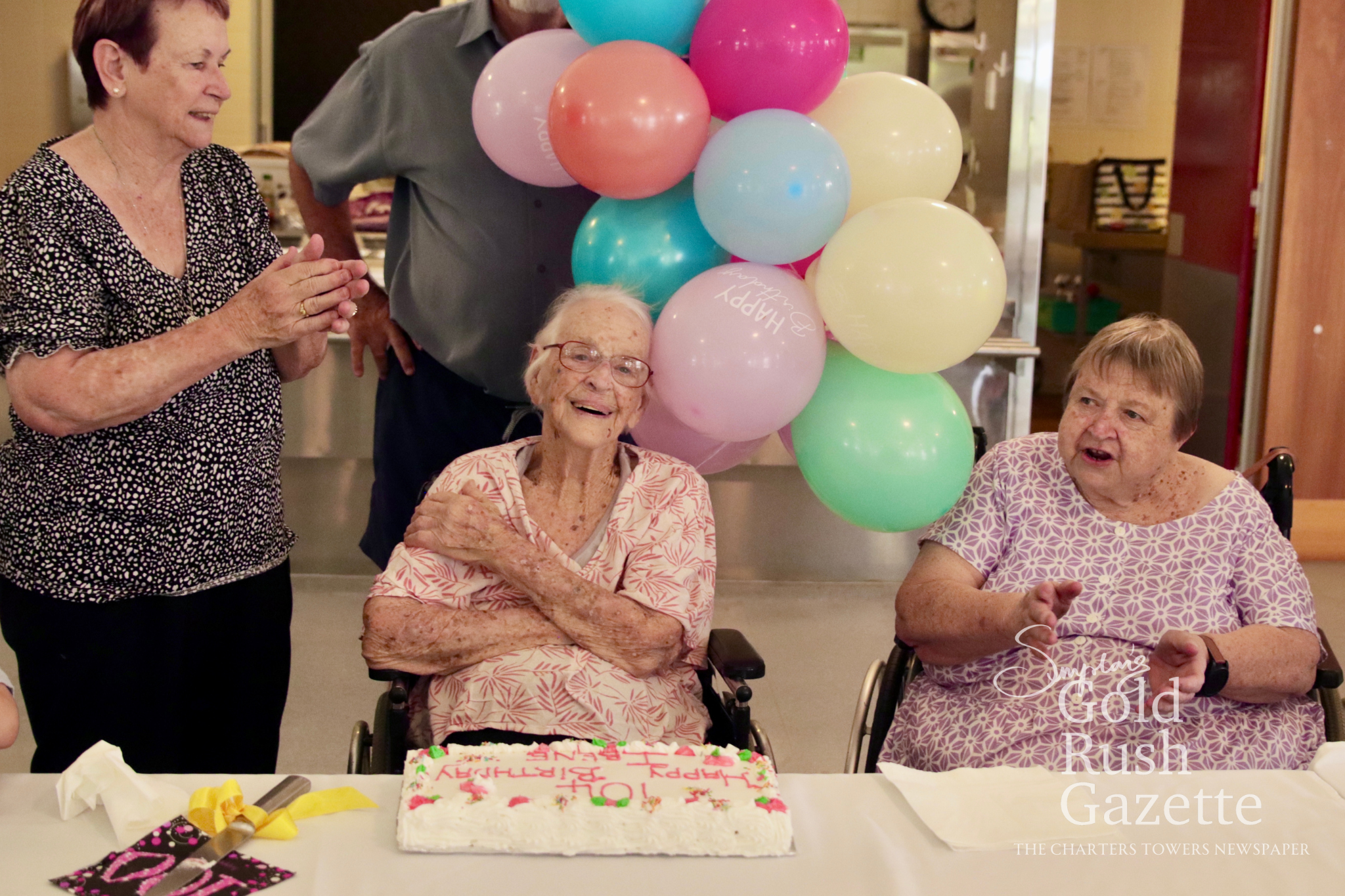 Irene Thomson and her family celebrating her 104th birthday event at Eventide (2026)
