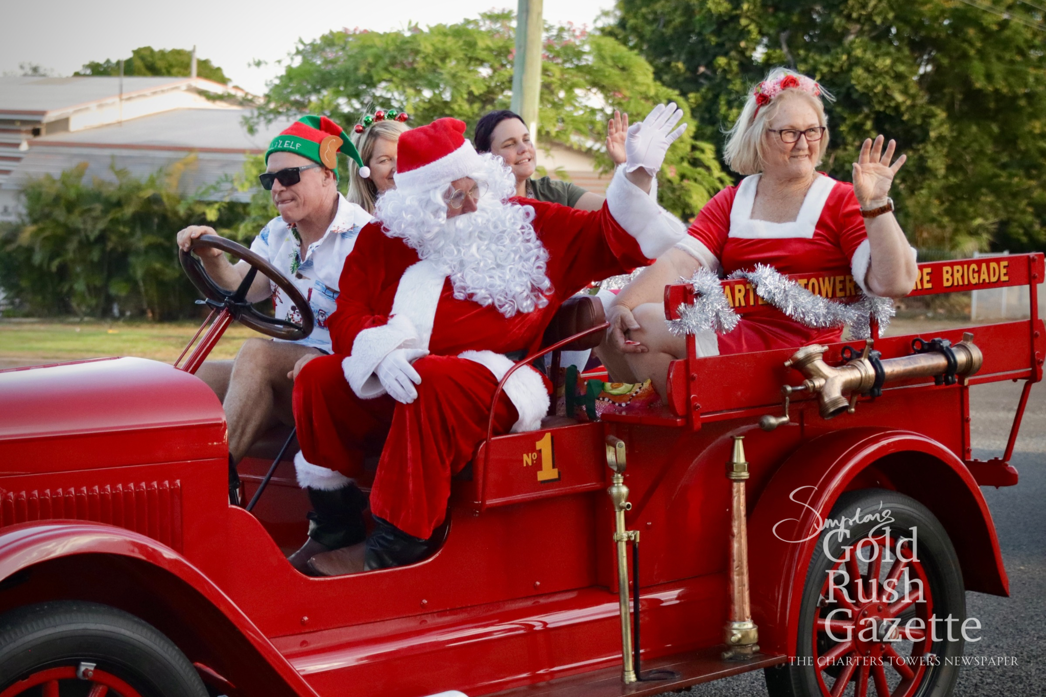 Santa delivering presents during the Charters Towers Regional Council’s Santa in the Street event (2025)