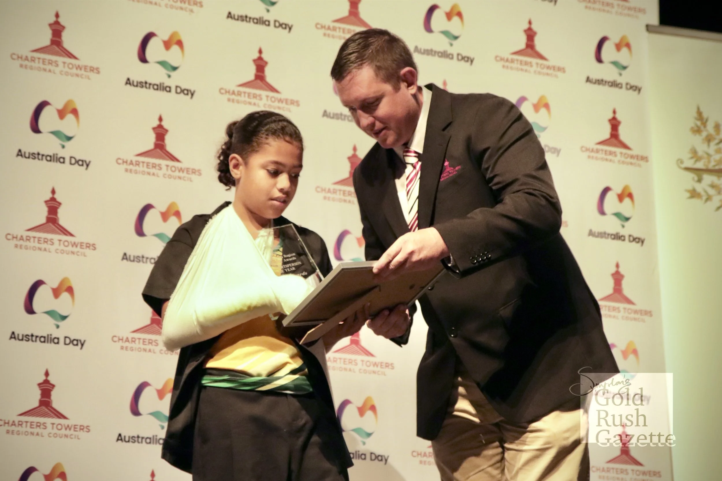 Winners of the 2025 Charters Towers Australia Day Awards ceremony at the World Theatre