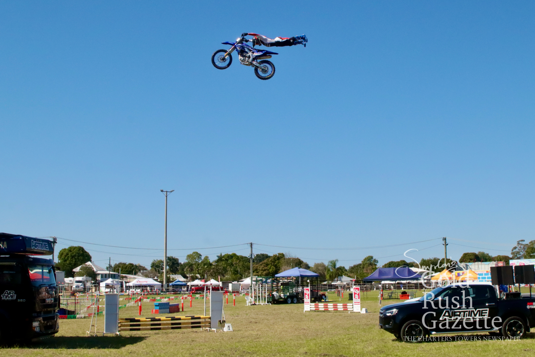 Airtime FMX performing at the 2025 Charters Towers Show at the Charters Towers Showgrounds