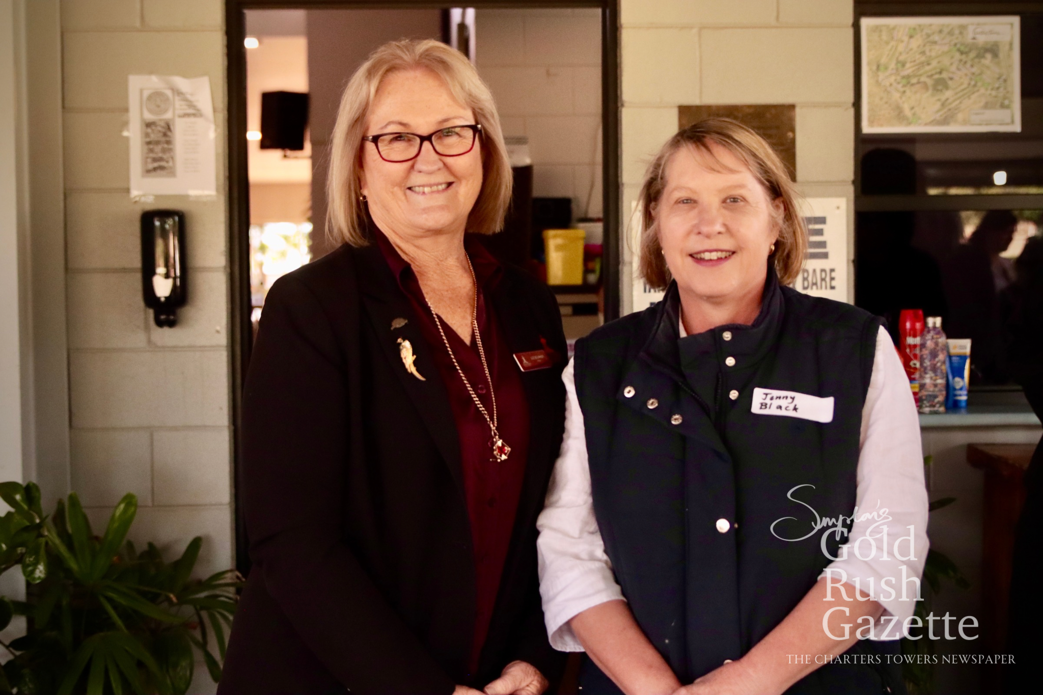Mayor Liz Schmidt and speaker Jenny Black at the Harvesting Strength: Stories of Grit & Growth women’s luncheon held at the Charters Towers Golf Club (2025)