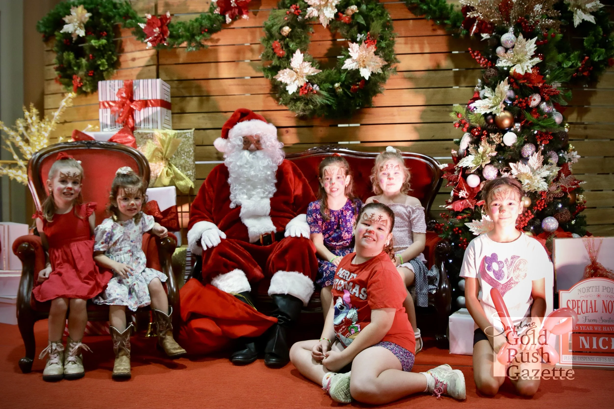 Santa at the Goldtower Christmas eat street markets at Poppet Head Plaza (2024)