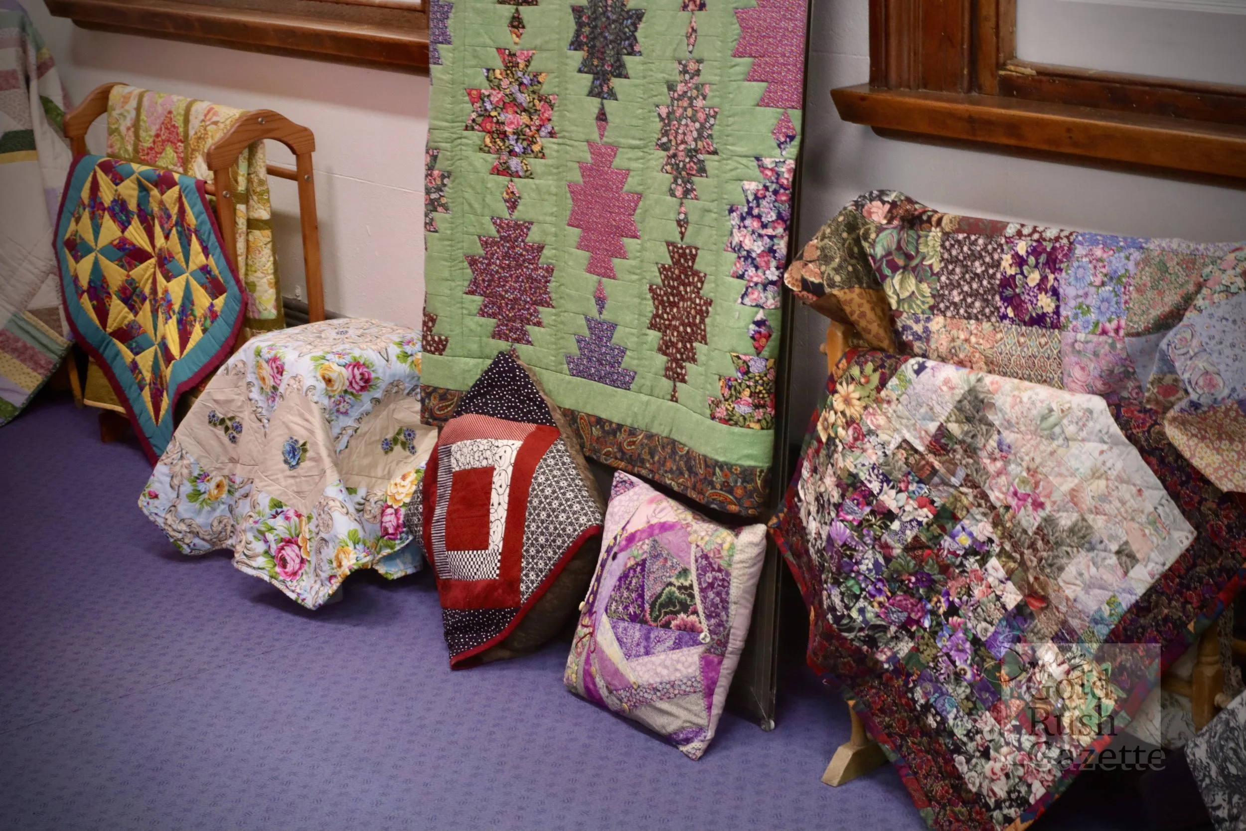The Quilt and Craft Display by the Social Sewing Sircle at Wherry House on Gill Street (2023)