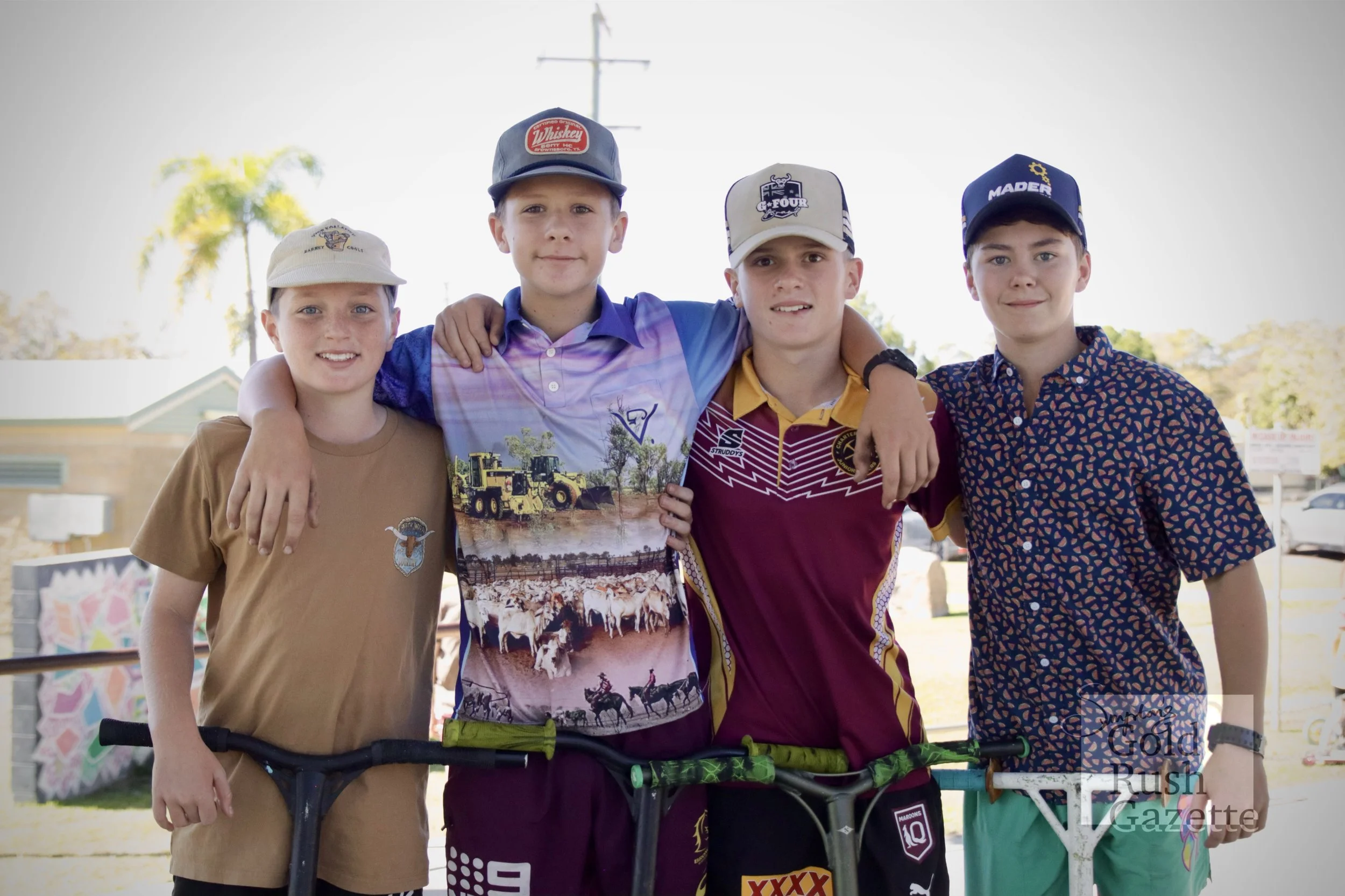 Cooper, Oliver, Hooper, and Seth at Prospect’s Youth Festival at the Charters Towers Defiance Mill Park