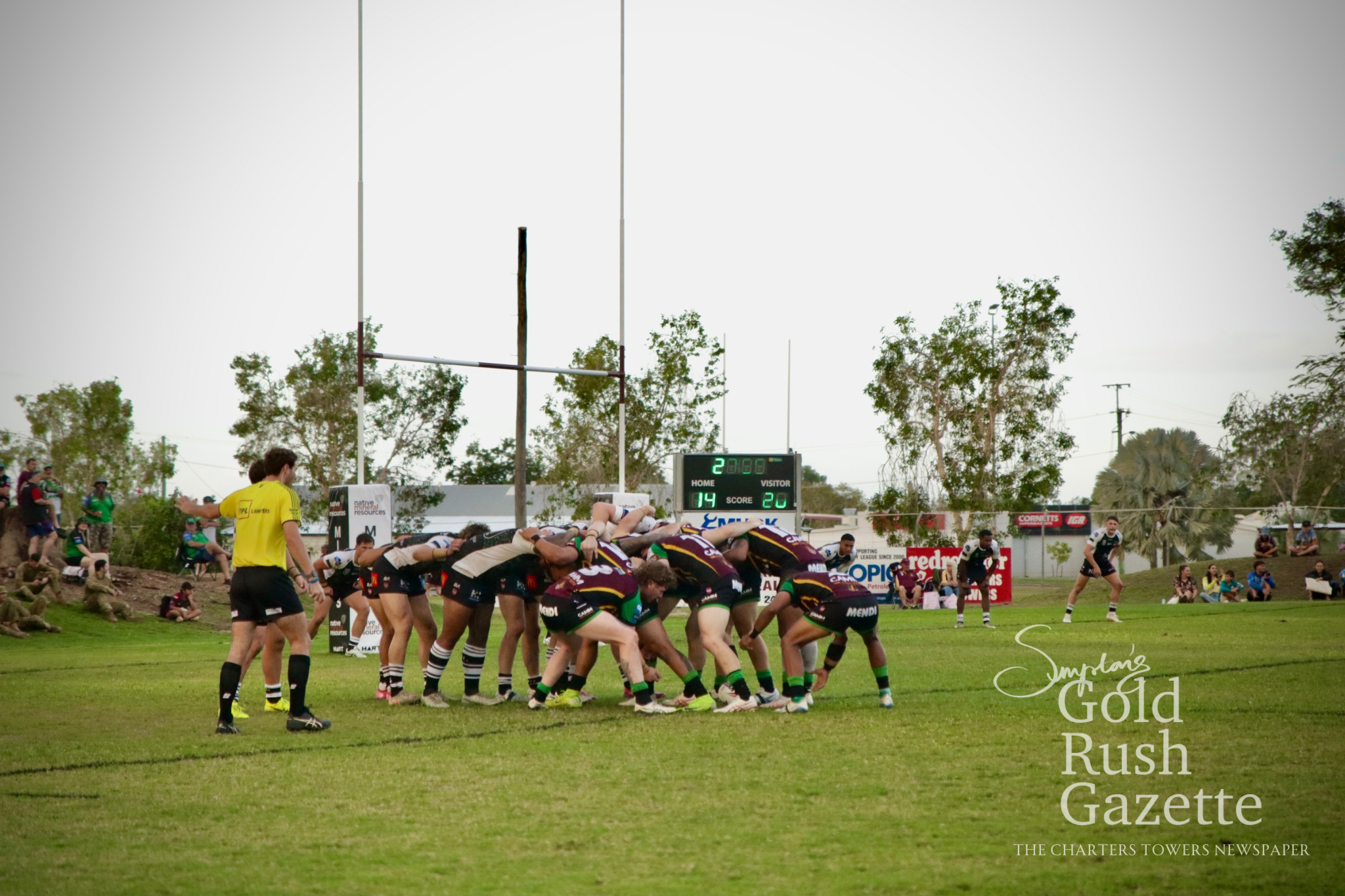 2025 Country Round Hostplus Cup, Townsville & Districts Mendi Blackhawks (20) vs Souths Logan Magpies (38) game at Bill Lewis Oval