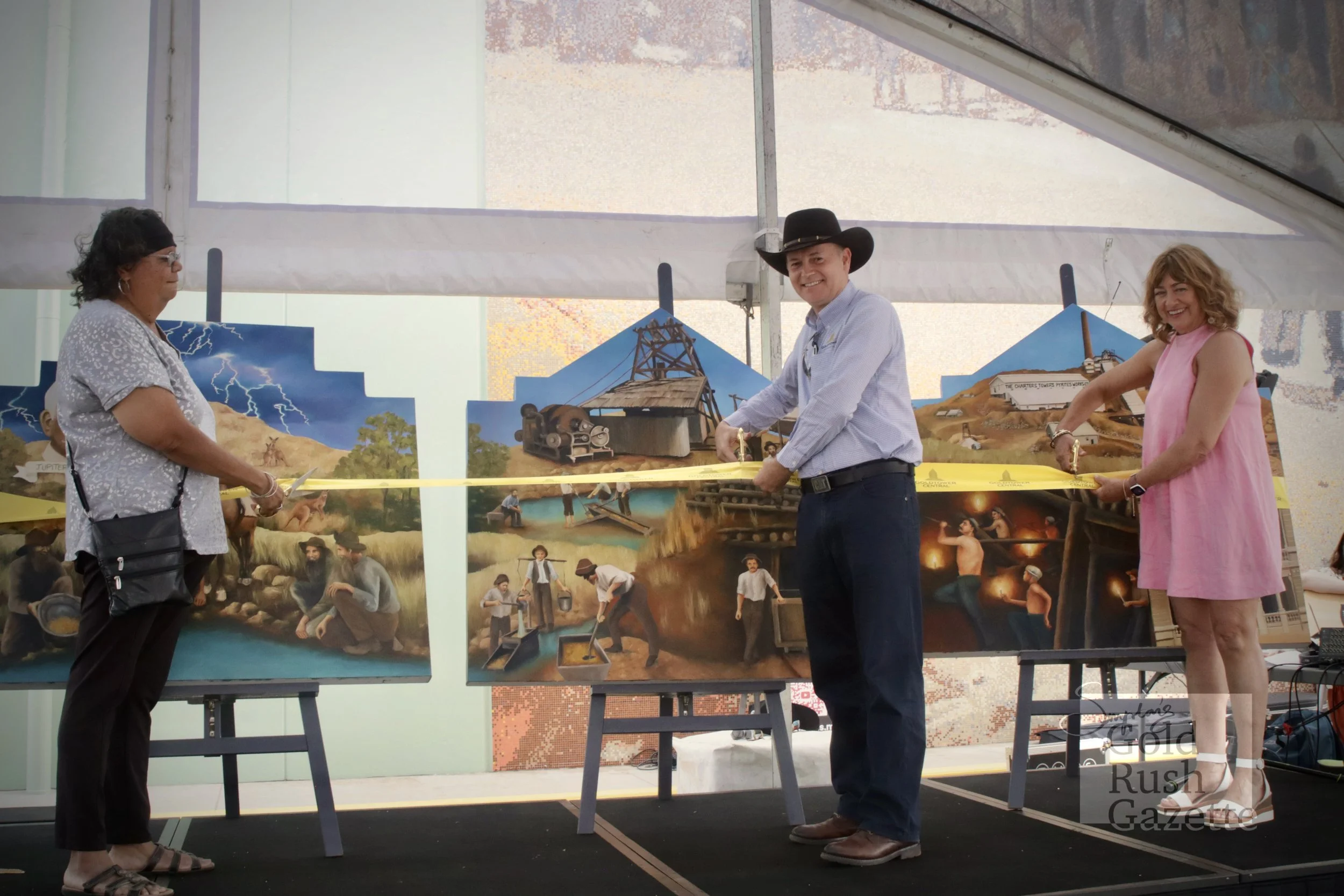 Ribbon cutting for Treasure Towers and the Charters Towers Wall of History at the Goldtower Central Pet Expo (2023)