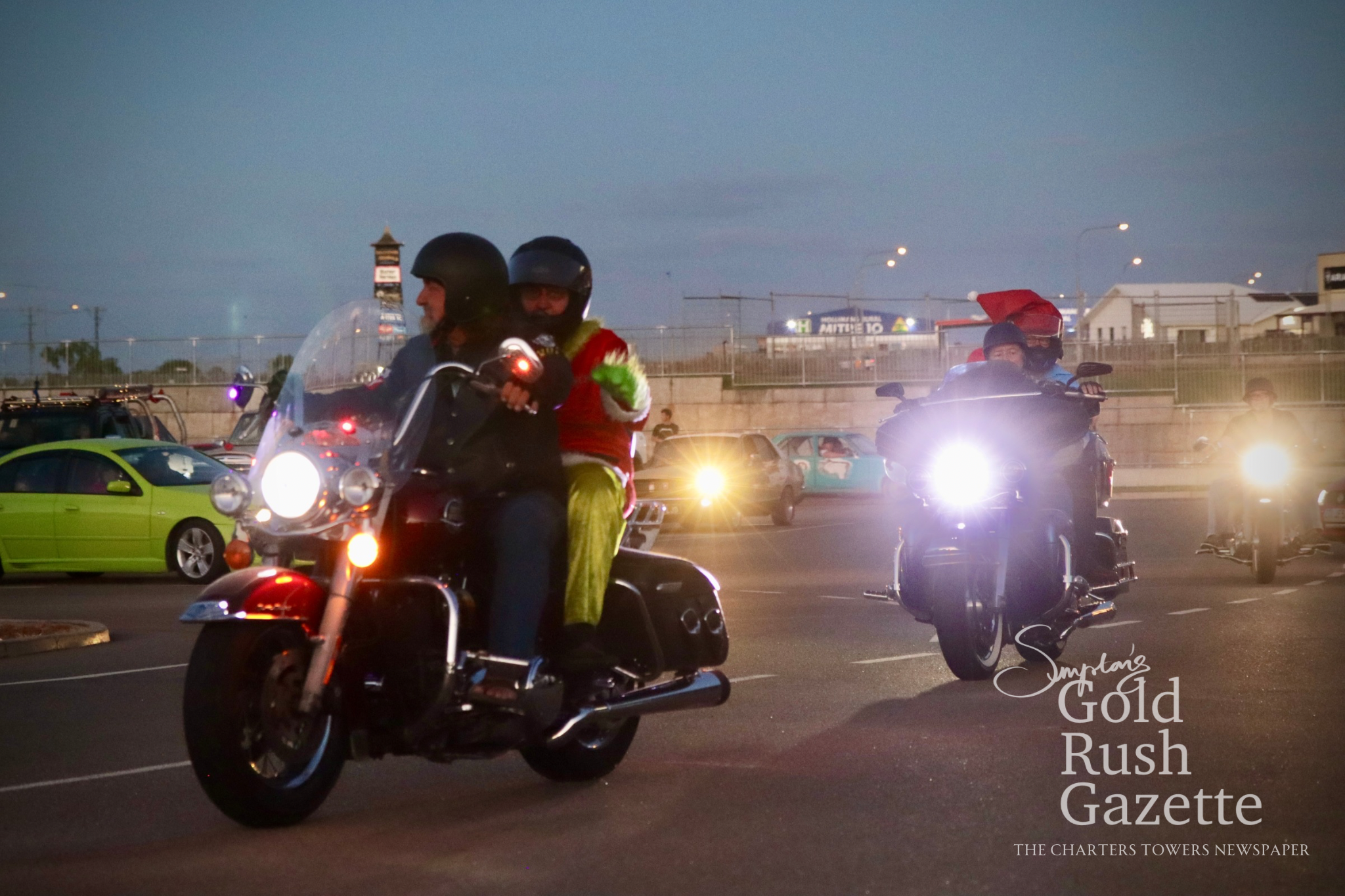 The annual Gold City Raceway Christmas Light Cruise at Poppet Head Plaza within Goldtower Central (2025)