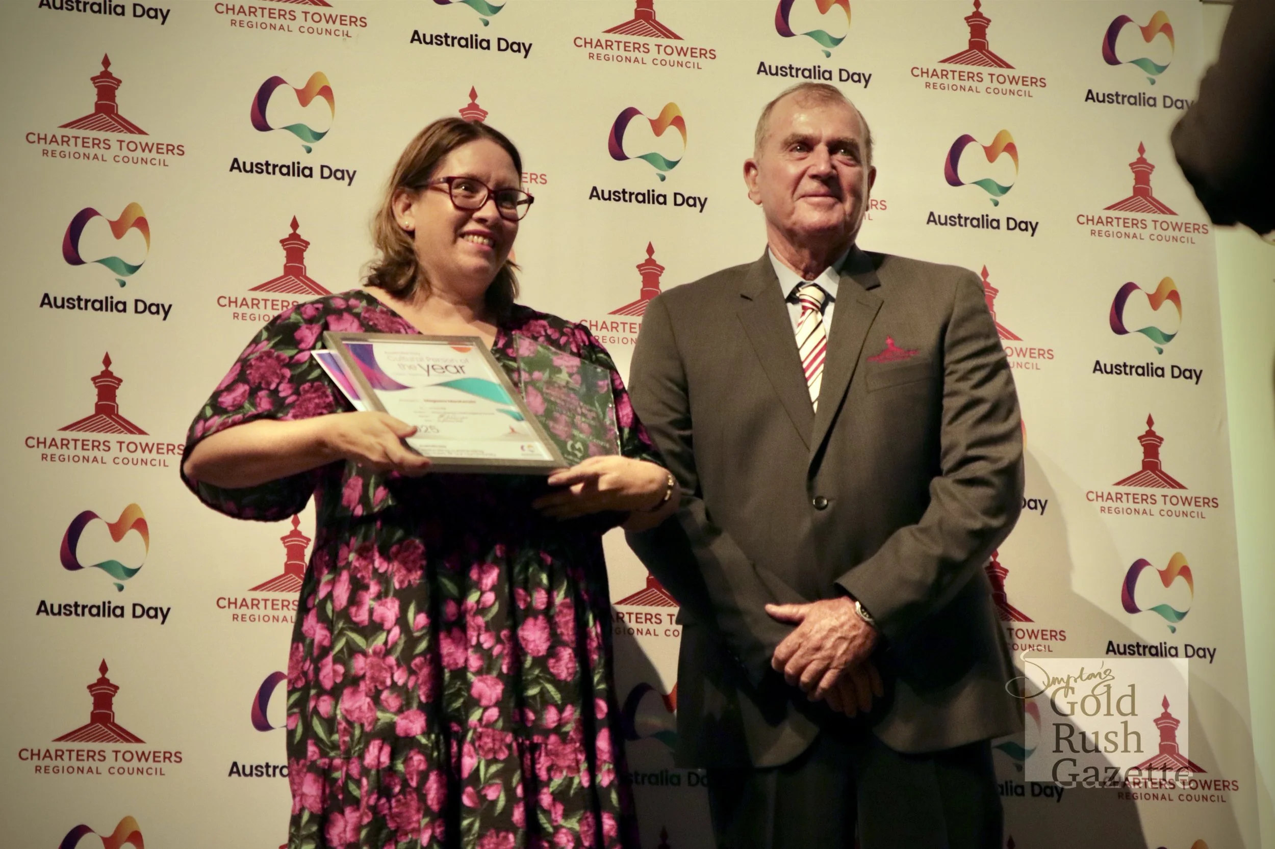 Winners of the 2025 Charters Towers Australia Day Awards ceremony at the World Theatre