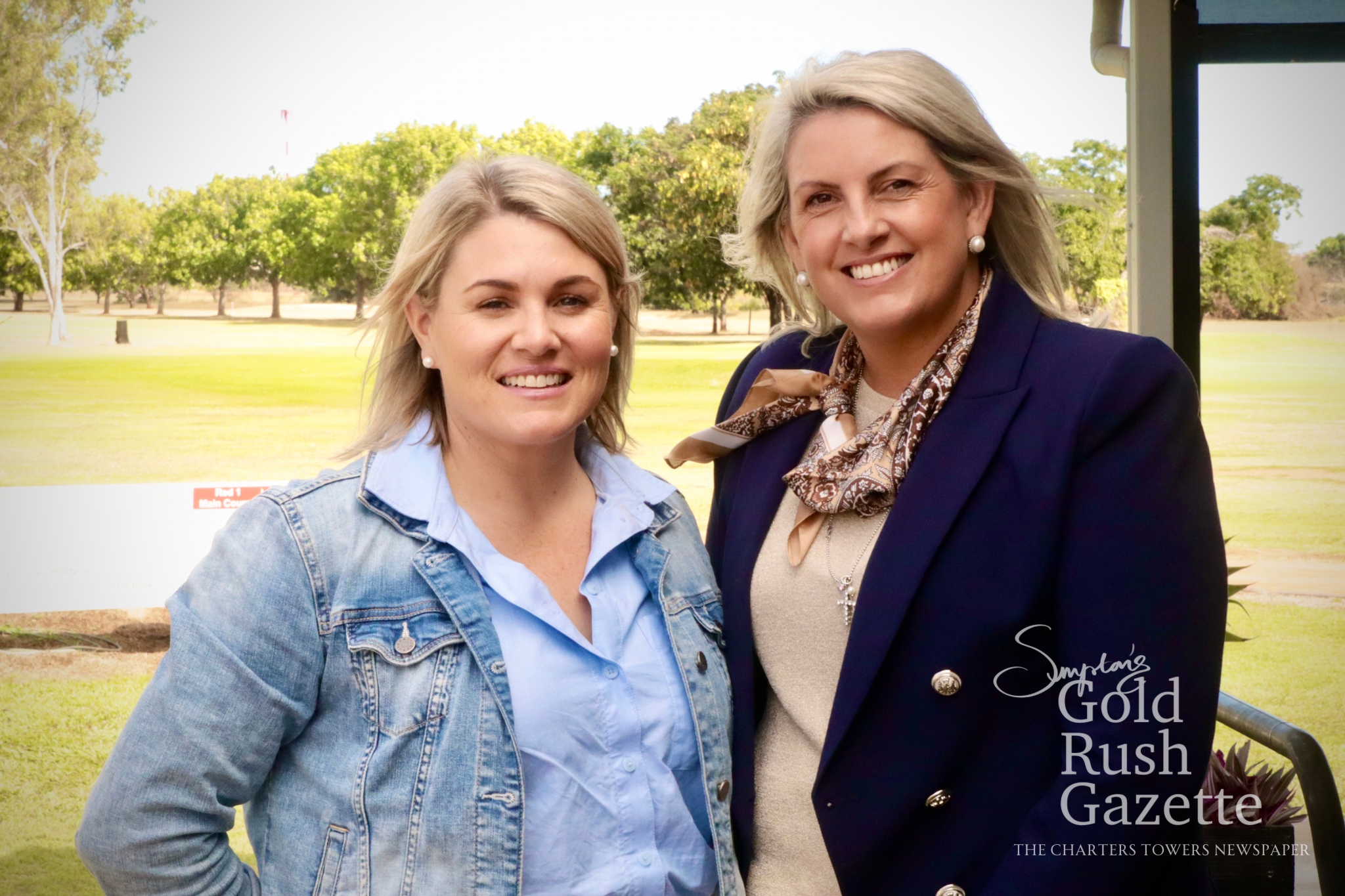 Speaker Shona Larkin and Tracey Maff at the Harvesting Strength: Stories of Grit & Growth women’s luncheon held at the Charters Towers Golf Club (2025)