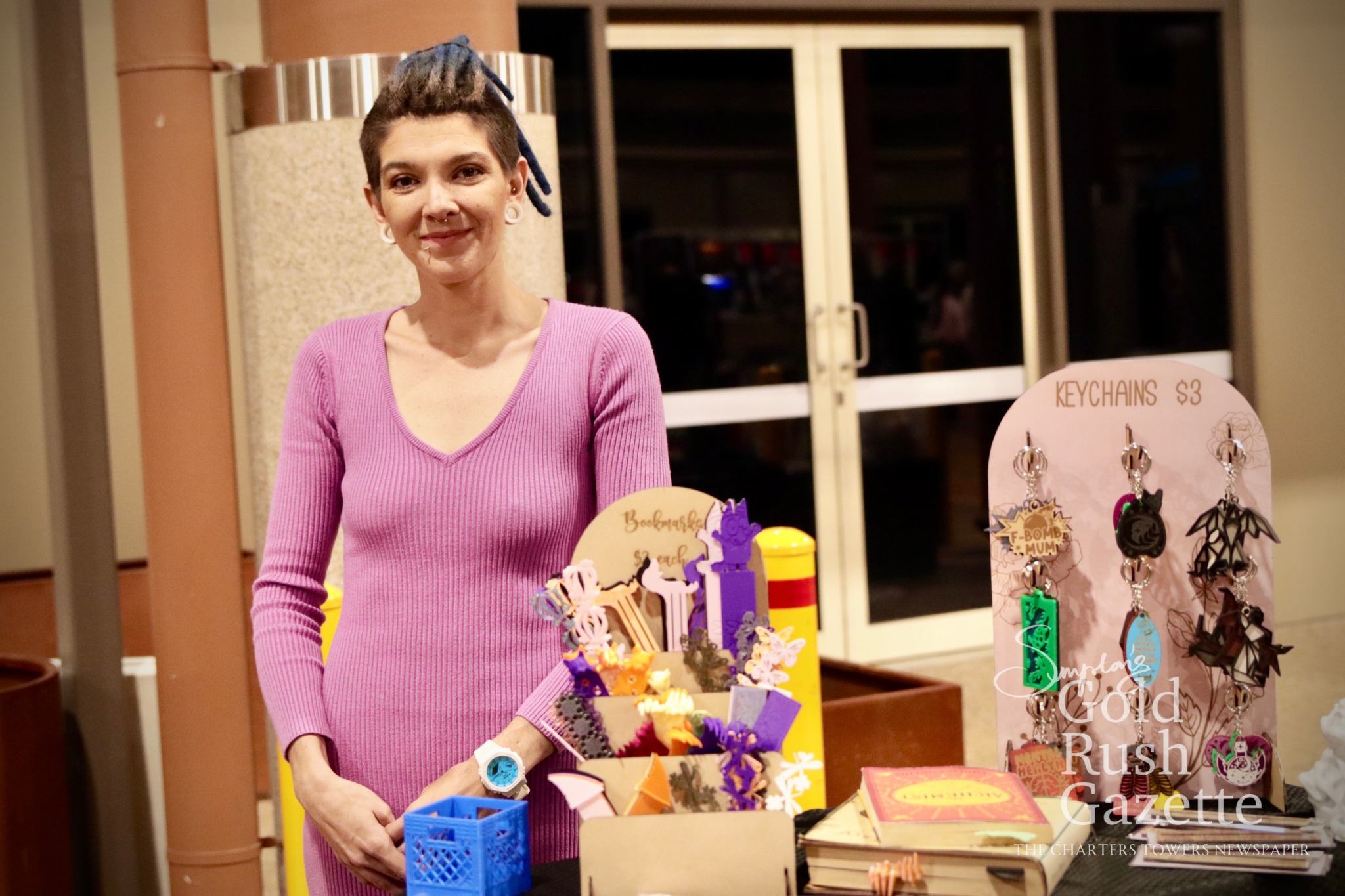 Selina Roeser of TSJ Creations at the Poppet Head Plaza Rotary NAIDOC Markets at Goldtower Central (2025)