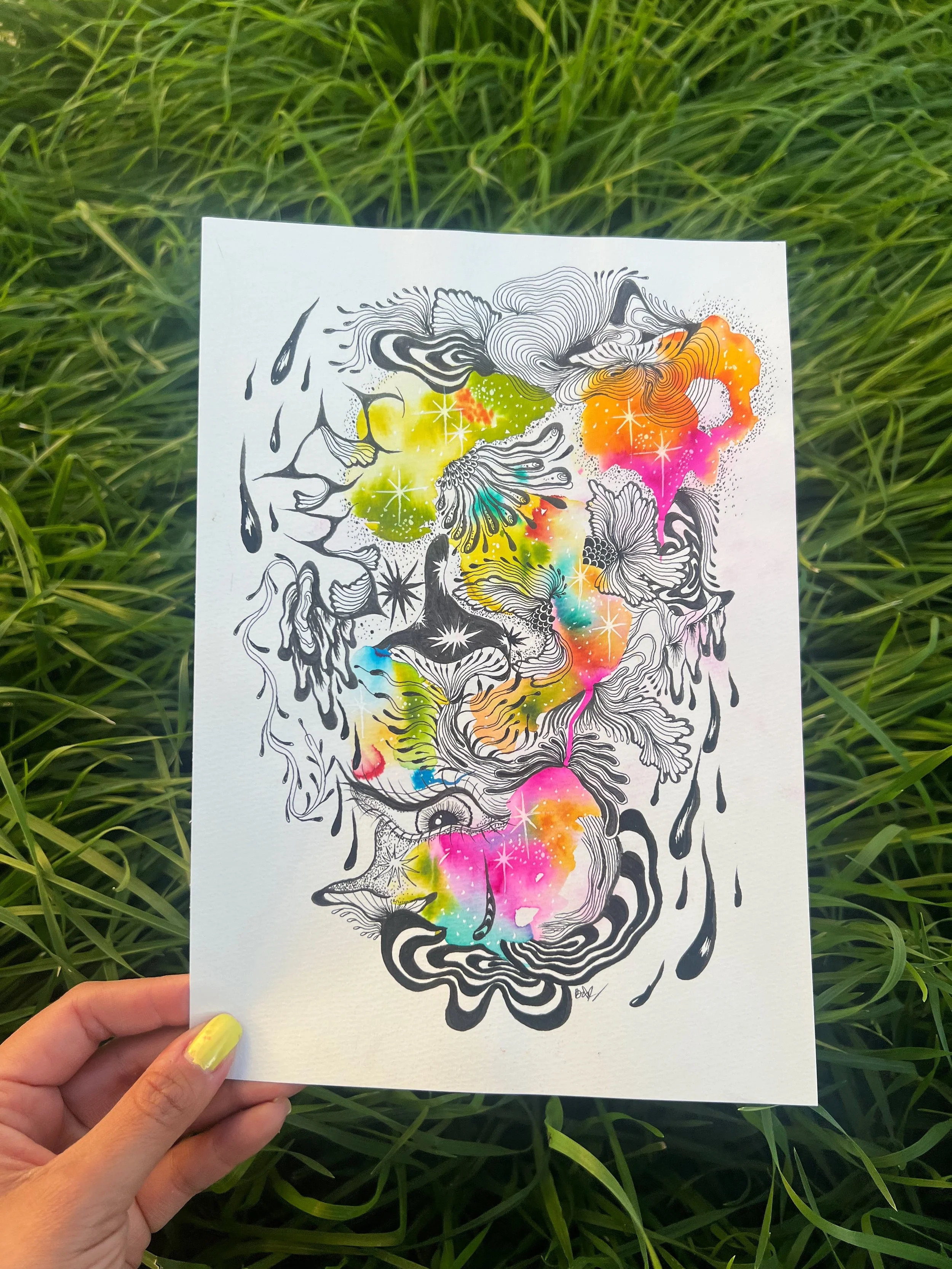 Watercolor Mushrooms; 2024; Original Art