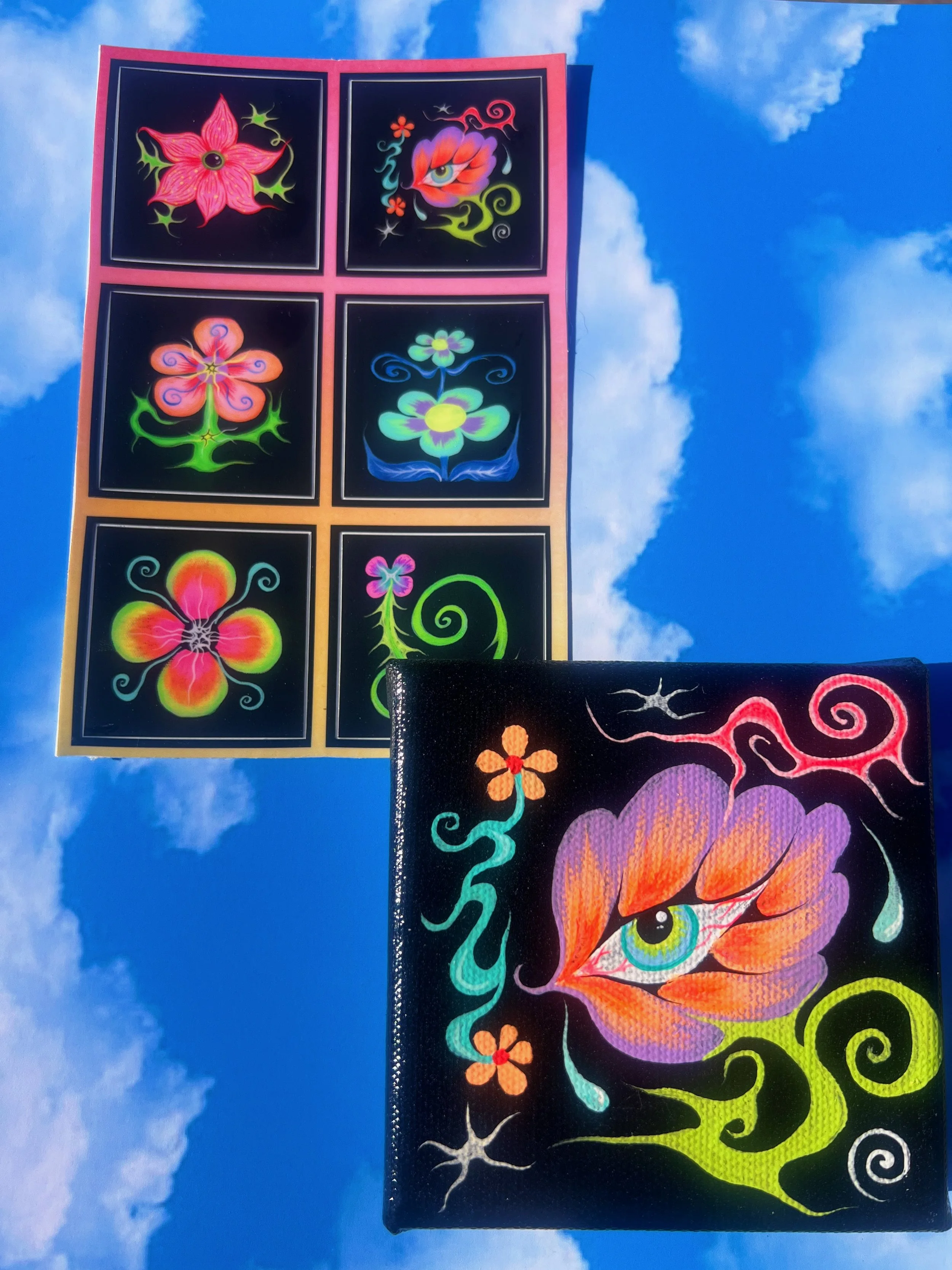 Mini Canvas and Sticker Sheet Bundle