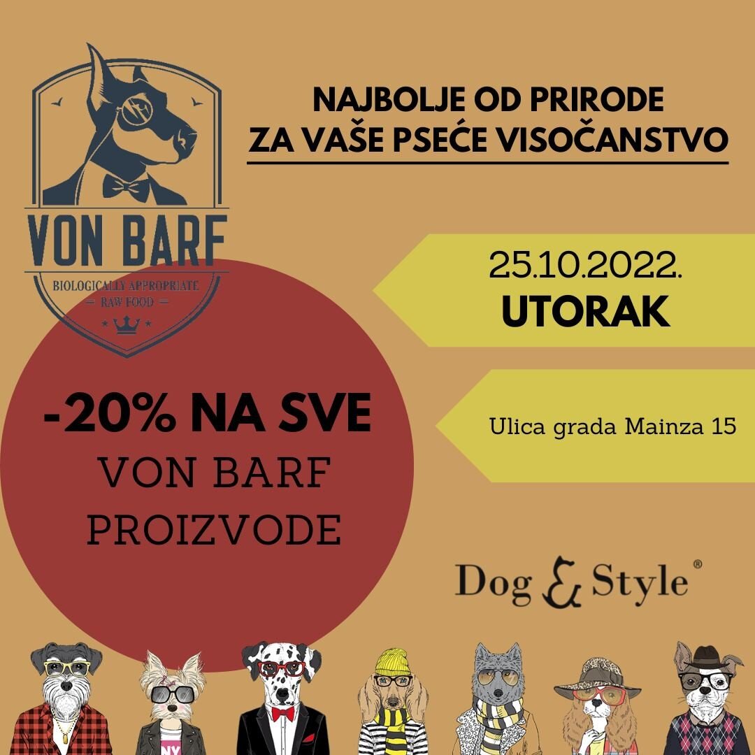 Ne propustite 20% popusta na Von Barf sutra u Ulici grada Mainza! 🥩🐕

#zagreb #zagrebpets #dogsofzagreb #croatiapets #kucniljubimci #dogandstyle #dogstagram #insta_dogs #instapet #puppyoftheday #puppy #dogsofinstagram #petshop #petfood #petstore #a