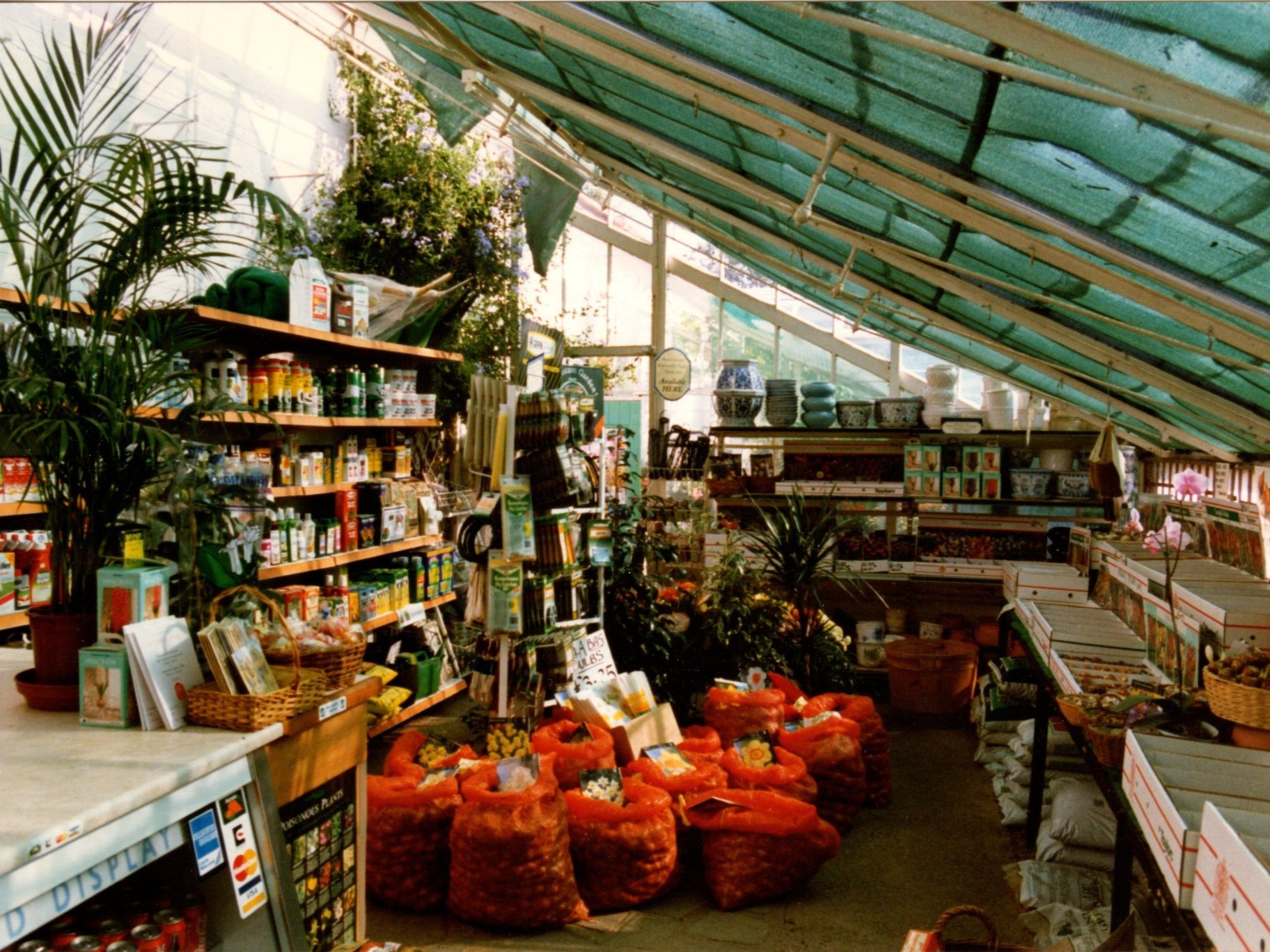 Inside the old shop within the Victorian glasshouse
