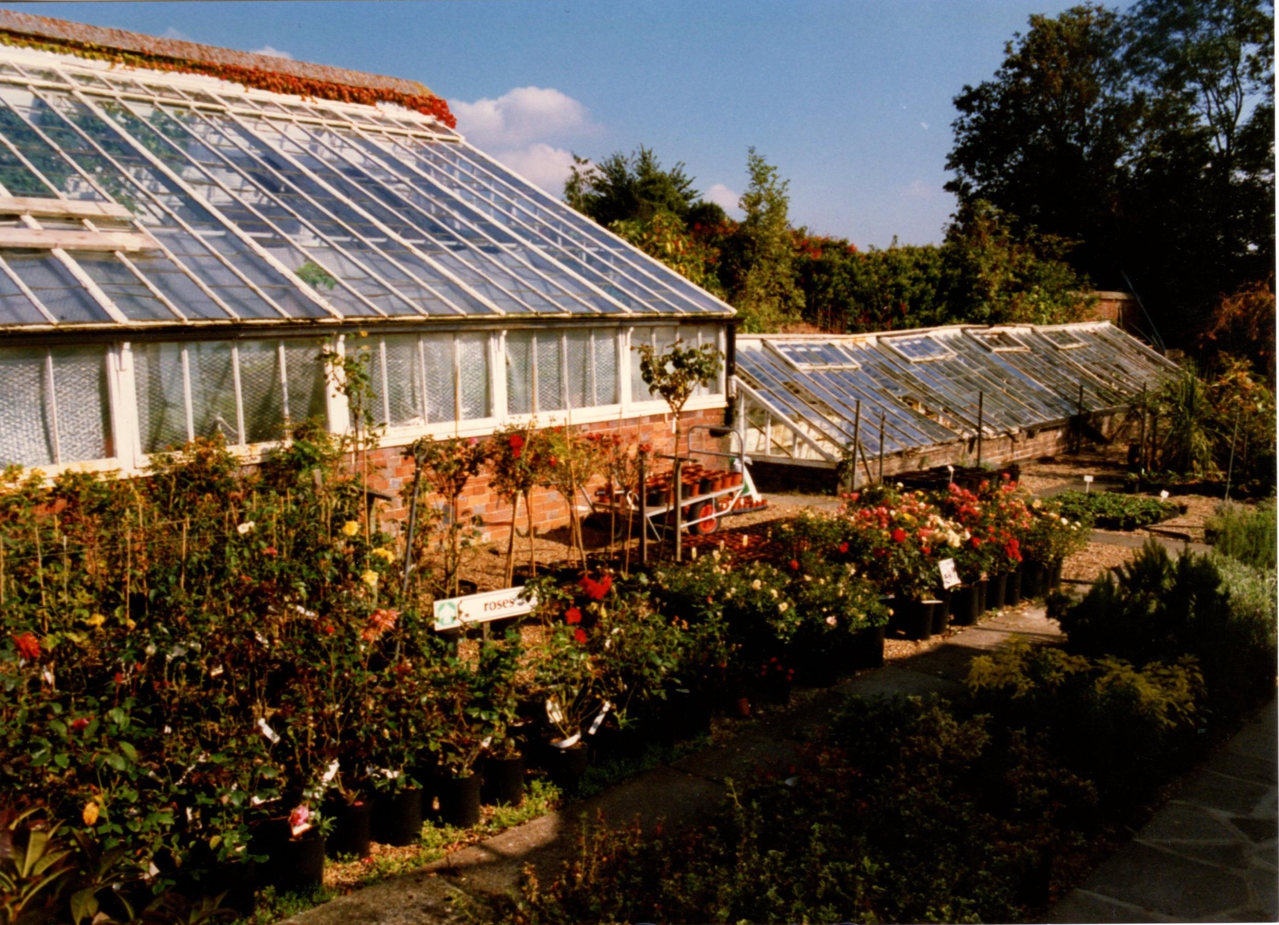 A view of the Victorian glasshouse and Melon house