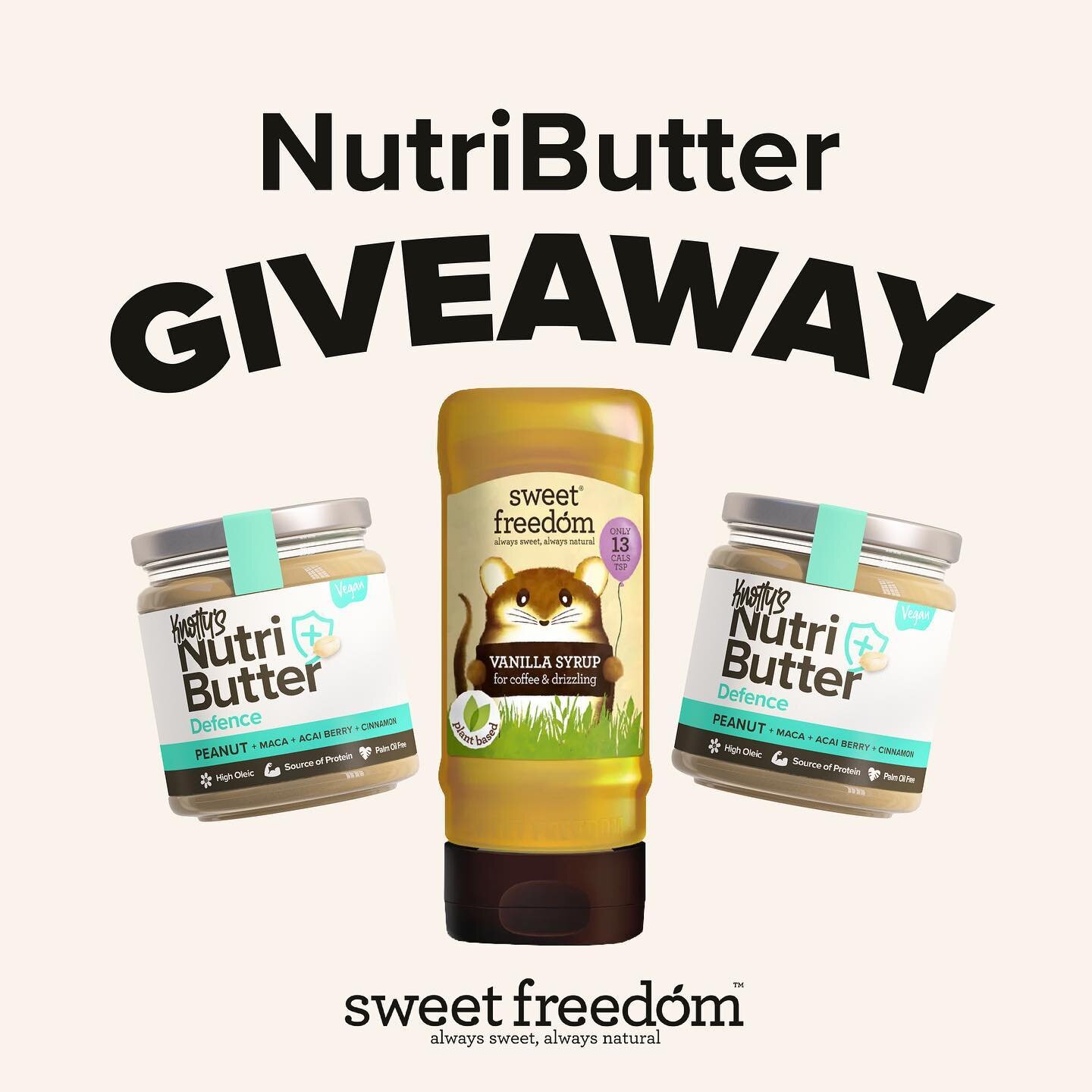 💚 GIVEAWAY CLOSED! 💚

We&rsquo;ve teamed up with our friends over at @sweetfreedomuk to giveaway this super tasty bundle!

What&rsquo;s inside:

🥜2x Nutri Butter Defence
🍫 1x Sweet Freedom Vanilla Syrup

How to enter:
- Like &amp; save this post
