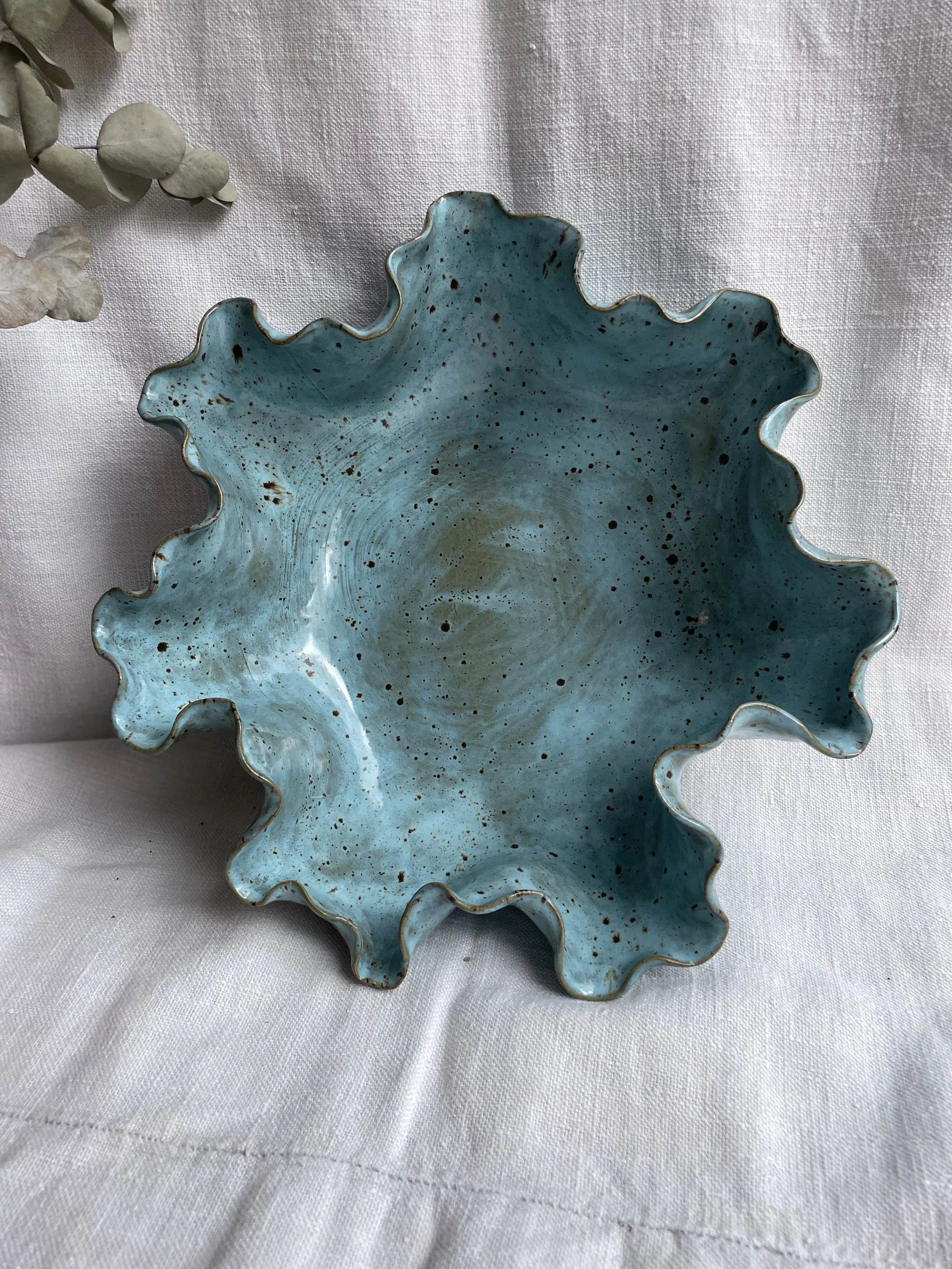 Wibble bowl, large, speckle blue