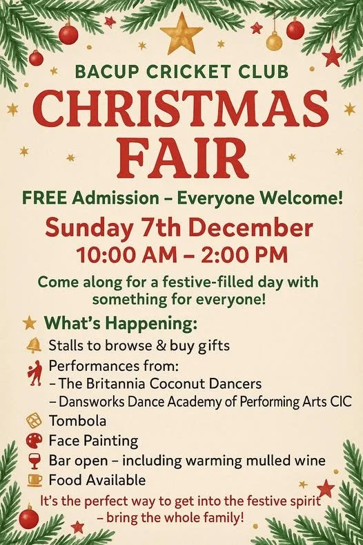 Bacup Cricket Club Christmas Fair!