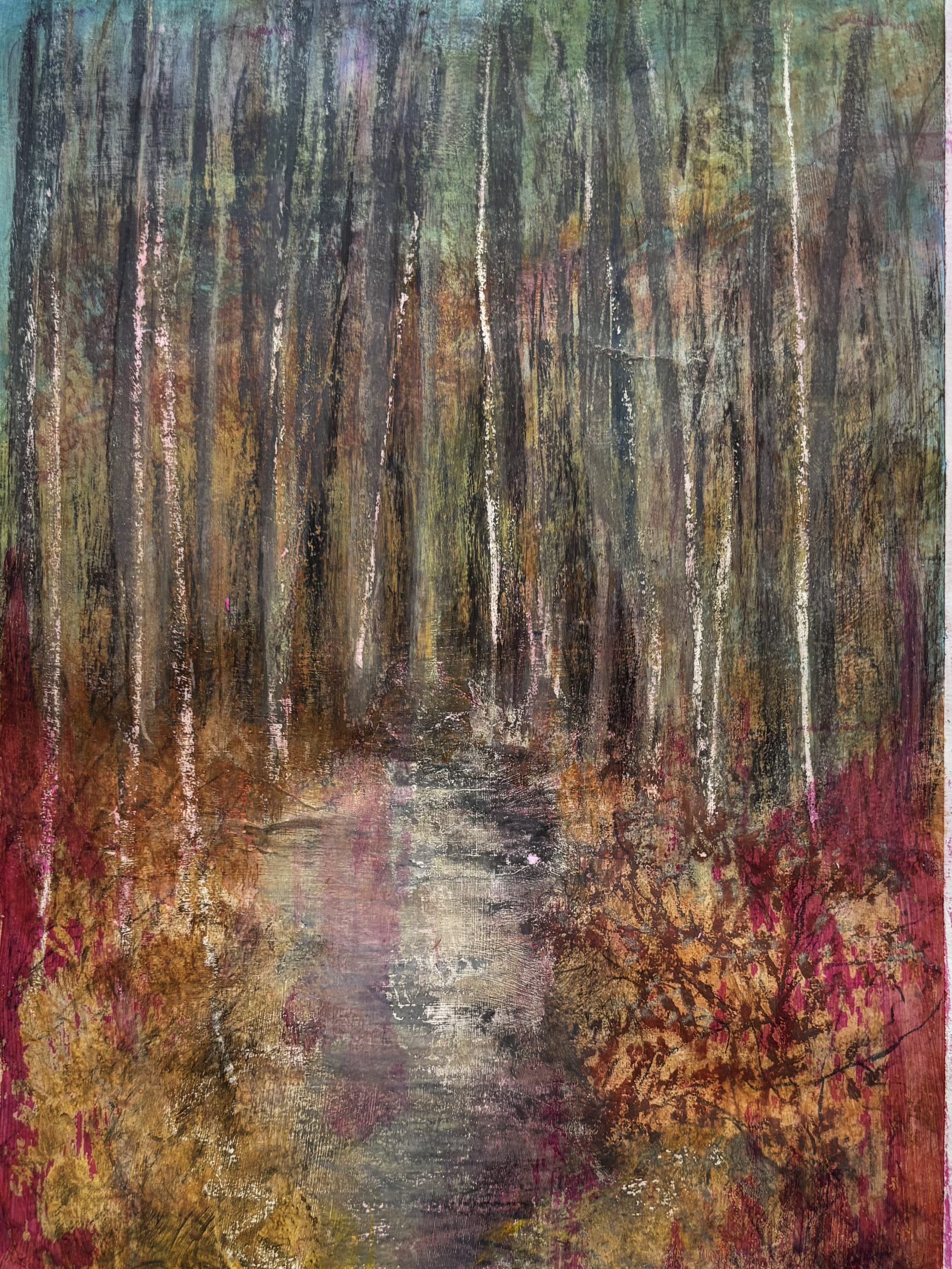 Rusty morning Mixed media on paper 