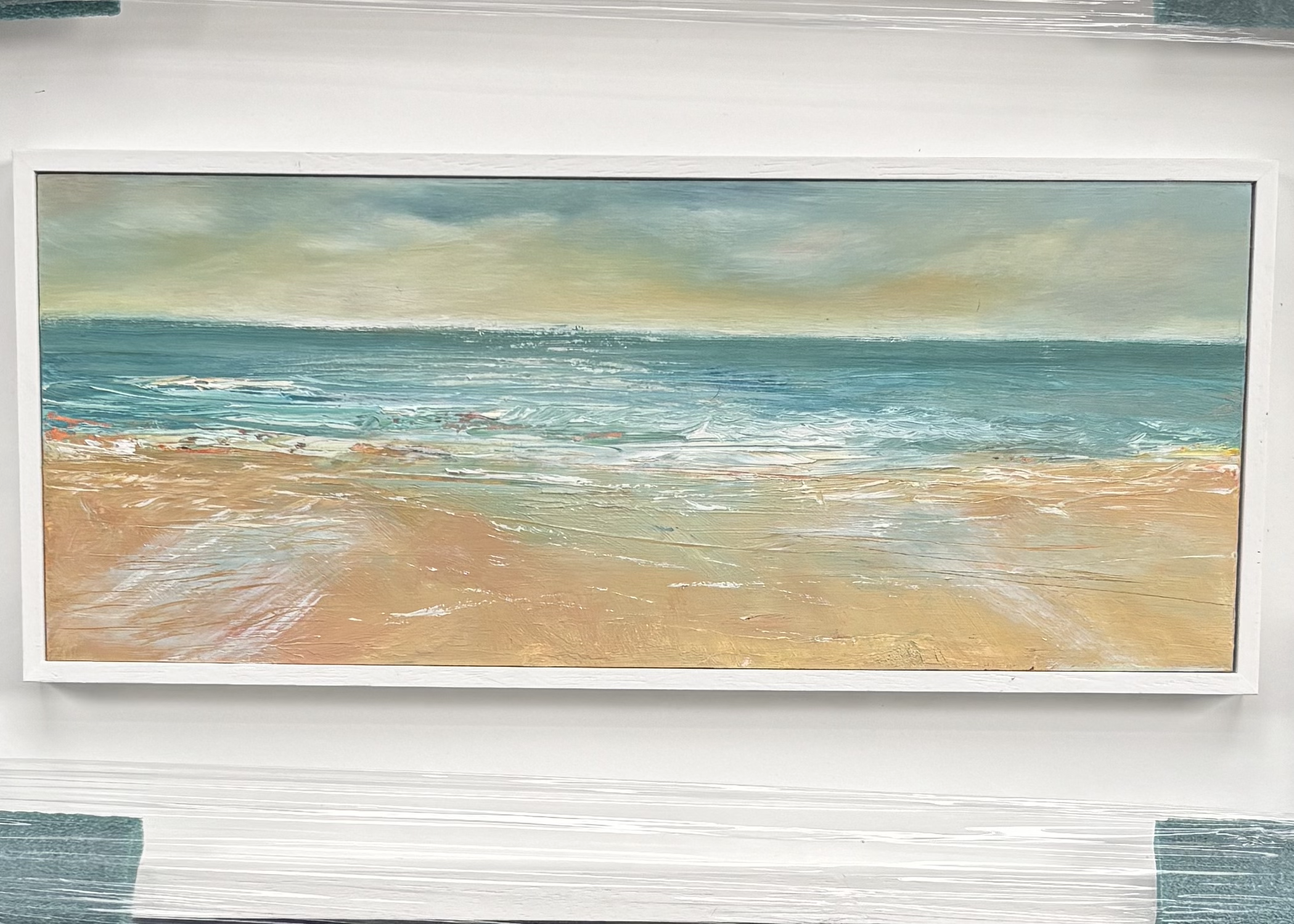 On a clearl day.Oil on mdf in St Ives frame. 35x14cm In frame 25x50cm 